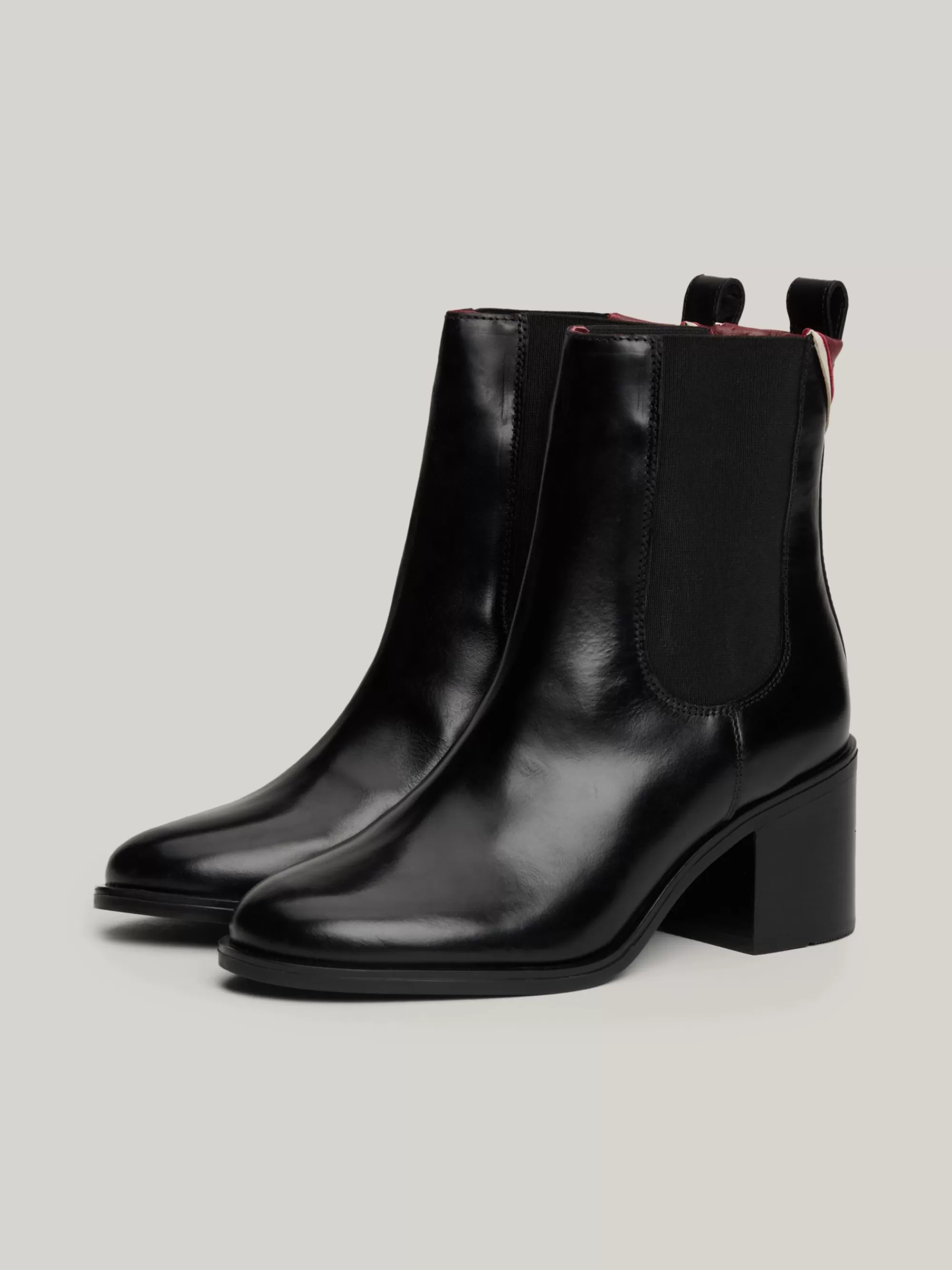 Enkellaarzen | Laarzen & Enkellaarzen*Tommy Hilfiger Leren Enkellaars Met TH-monogram BLACK