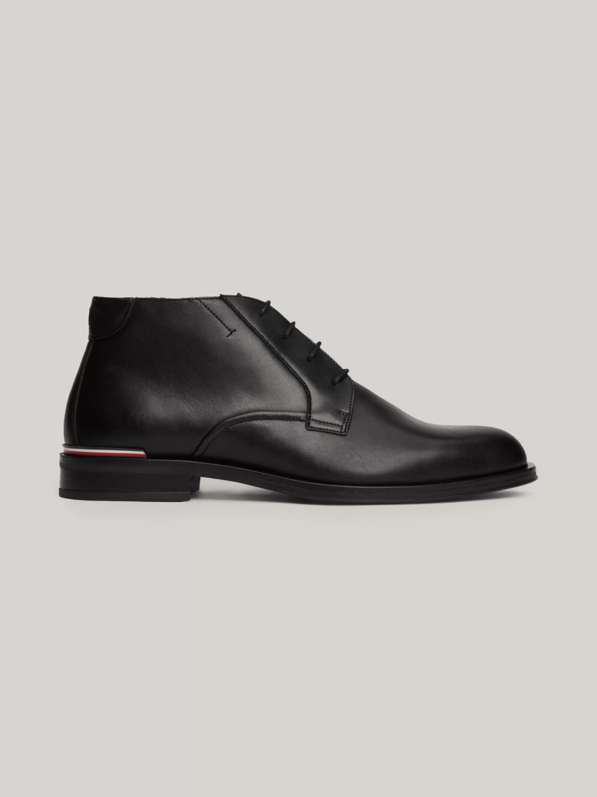 Formele Schoenen | Veterboots*Tommy Hilfiger Leren Enkellaars Met Veters BLACK