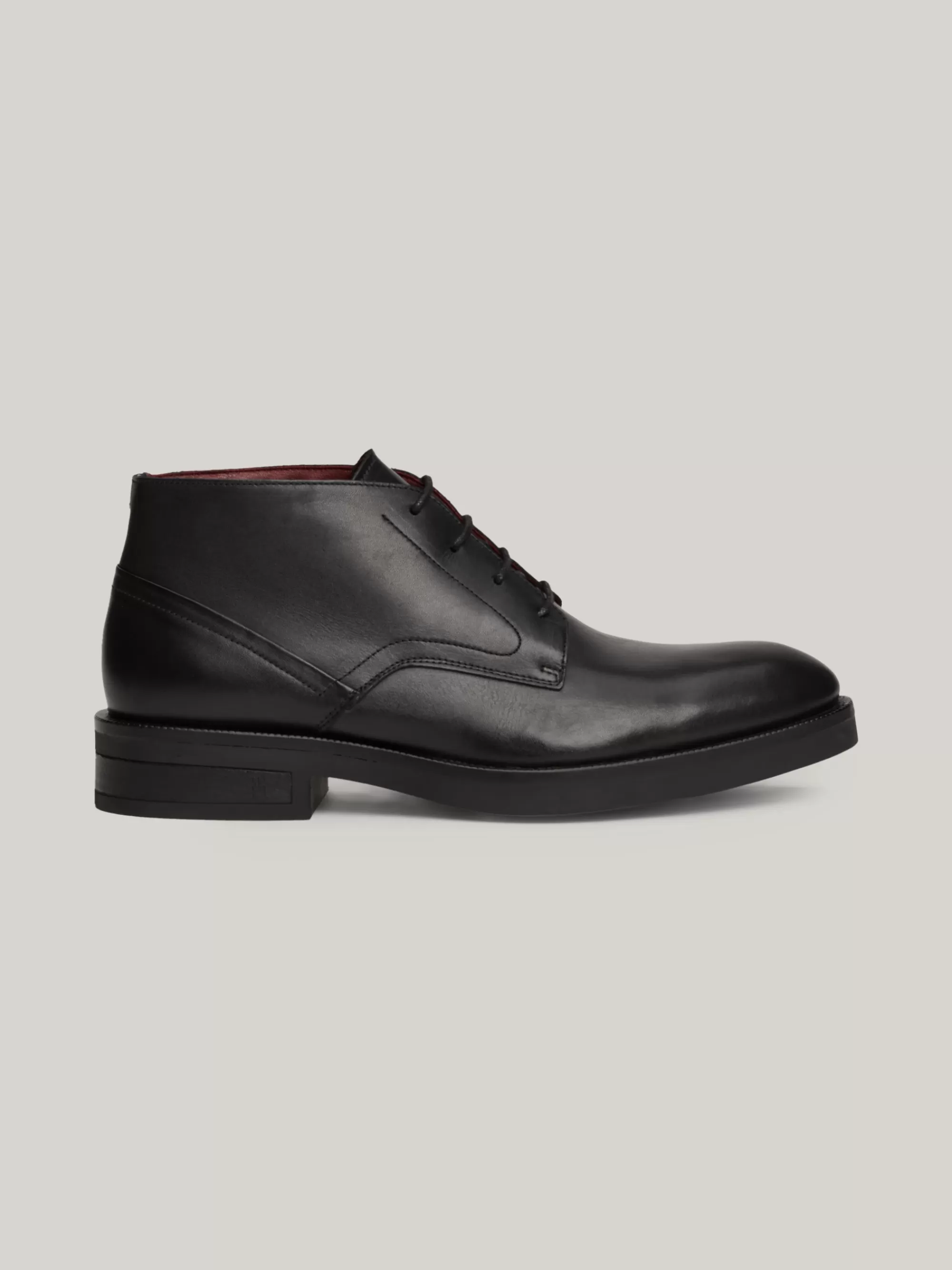 Veterboots | Laarzen*Tommy Hilfiger Leren Enkellaars Met Veters En TH-monogram BLACK