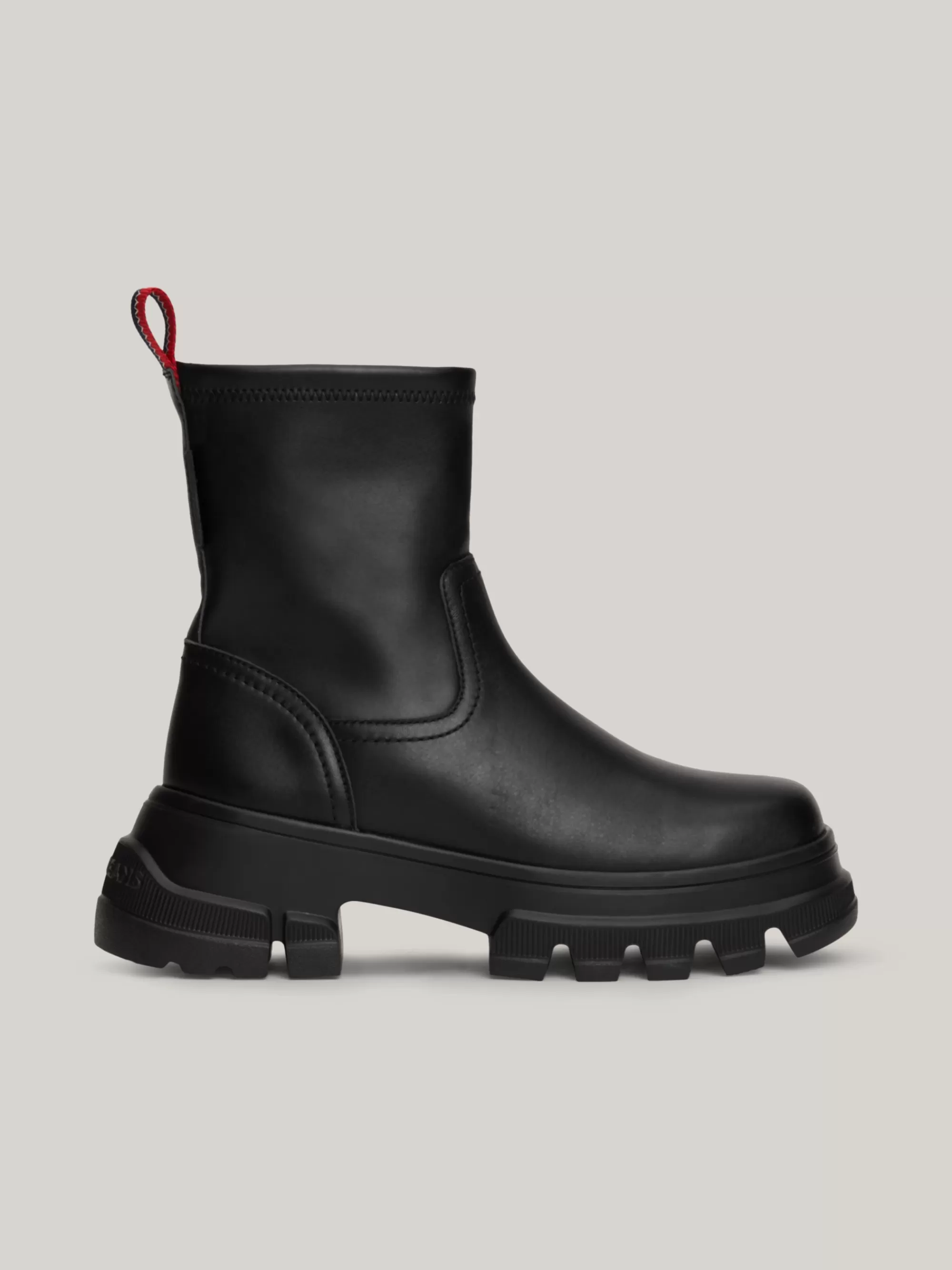 Chelsea Boots | Laarzen & Enkellaarzen*Tommy Hilfiger Leren Halfhoge Laars Met Profielzool BLACK