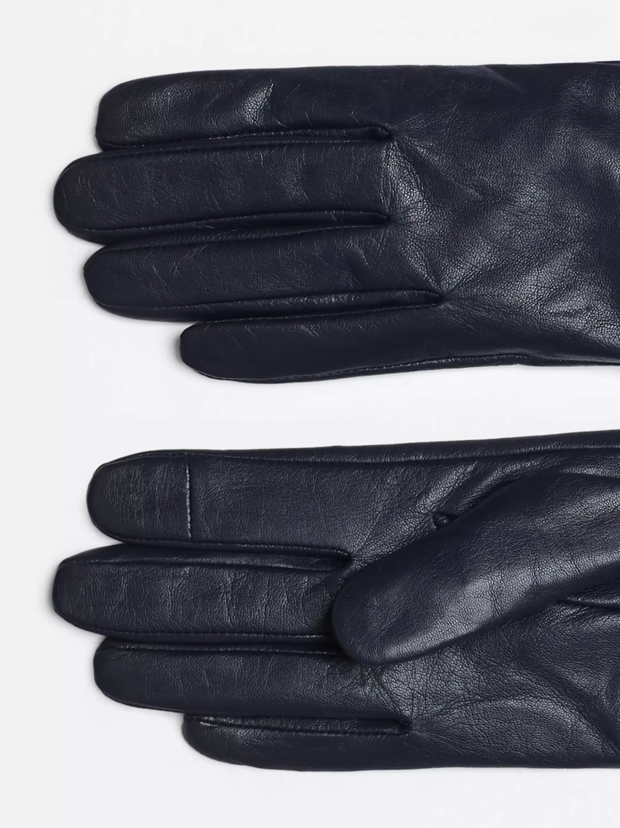Handschoenen | Mutsen & Sjaals*Tommy Hilfiger Leren Handschoenen Met Ribgebreide Boorden CORP MIX