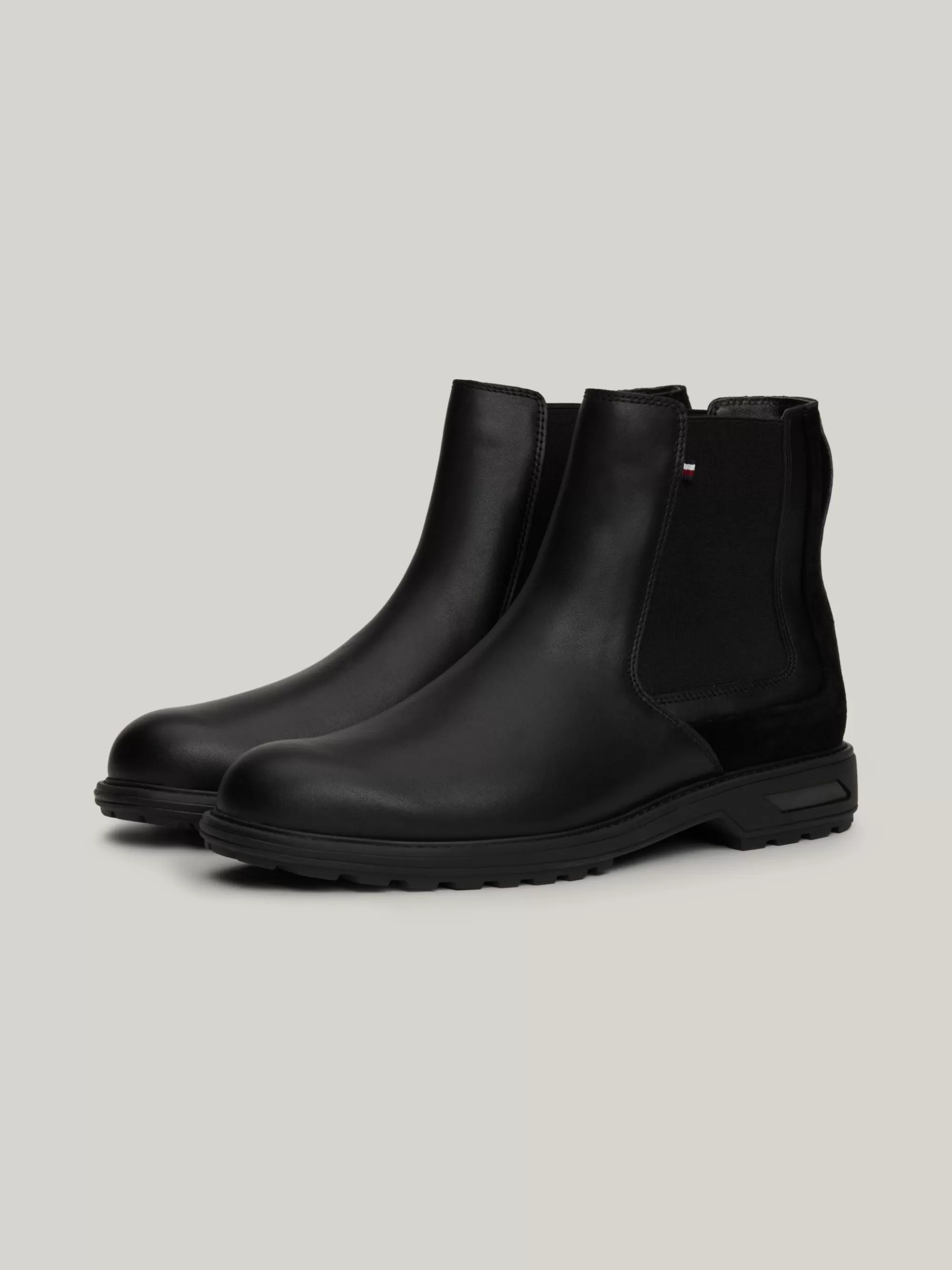 Chelsea Boots | Laarzen*Tommy Hilfiger Leren Hybride Chelsea Boot Met Profielzool BLACK