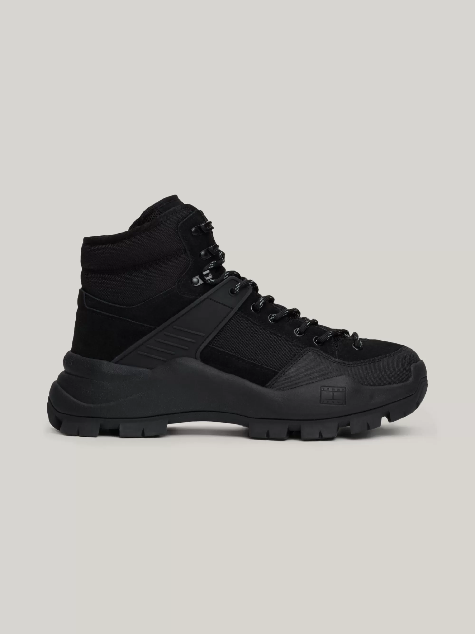 Veterboots | Laarzen*Tommy Hilfiger Leren Hybride Laars Met Profielzool BLACK