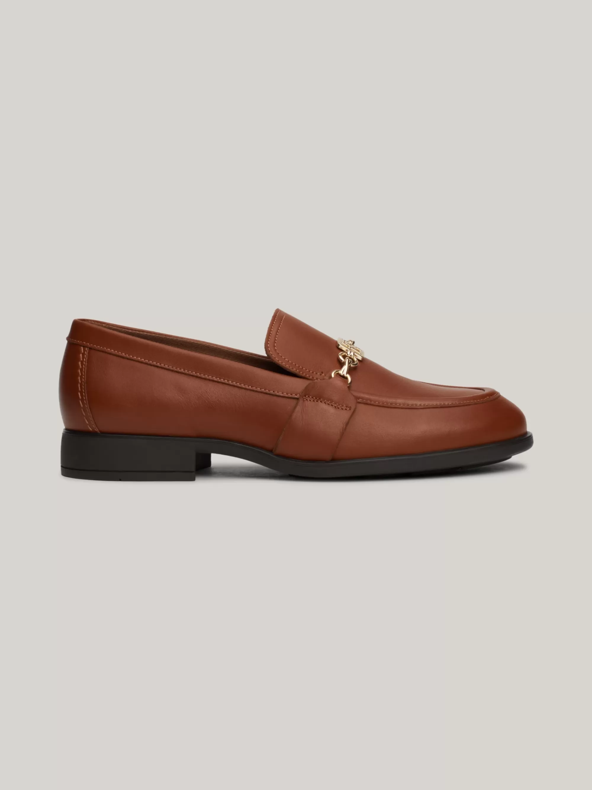 Mocassins & Instappers | Platte Schoenen*Tommy Hilfiger Leren Loafer Met Kettingdetail COGNAC BROWN