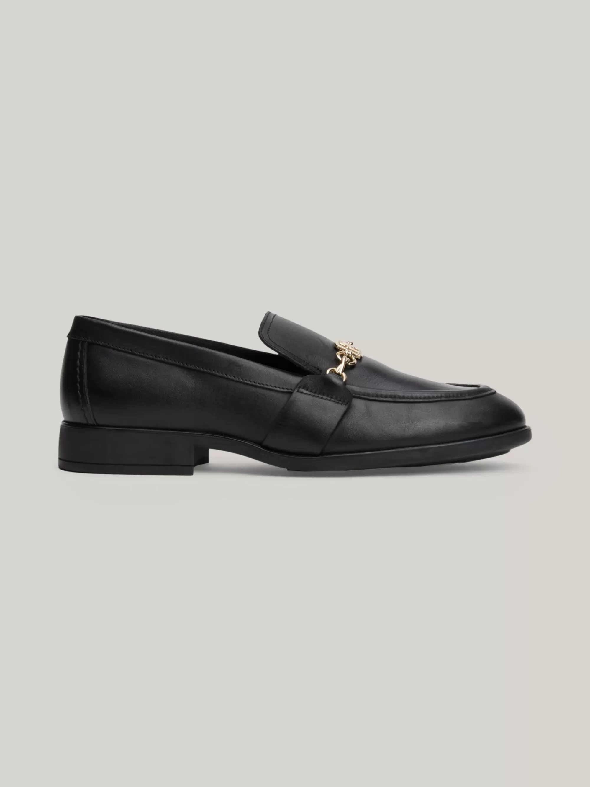 Mocassins & Instappers | Platte Schoenen*Tommy Hilfiger Leren Loafer Met Kettingdetail BLACK