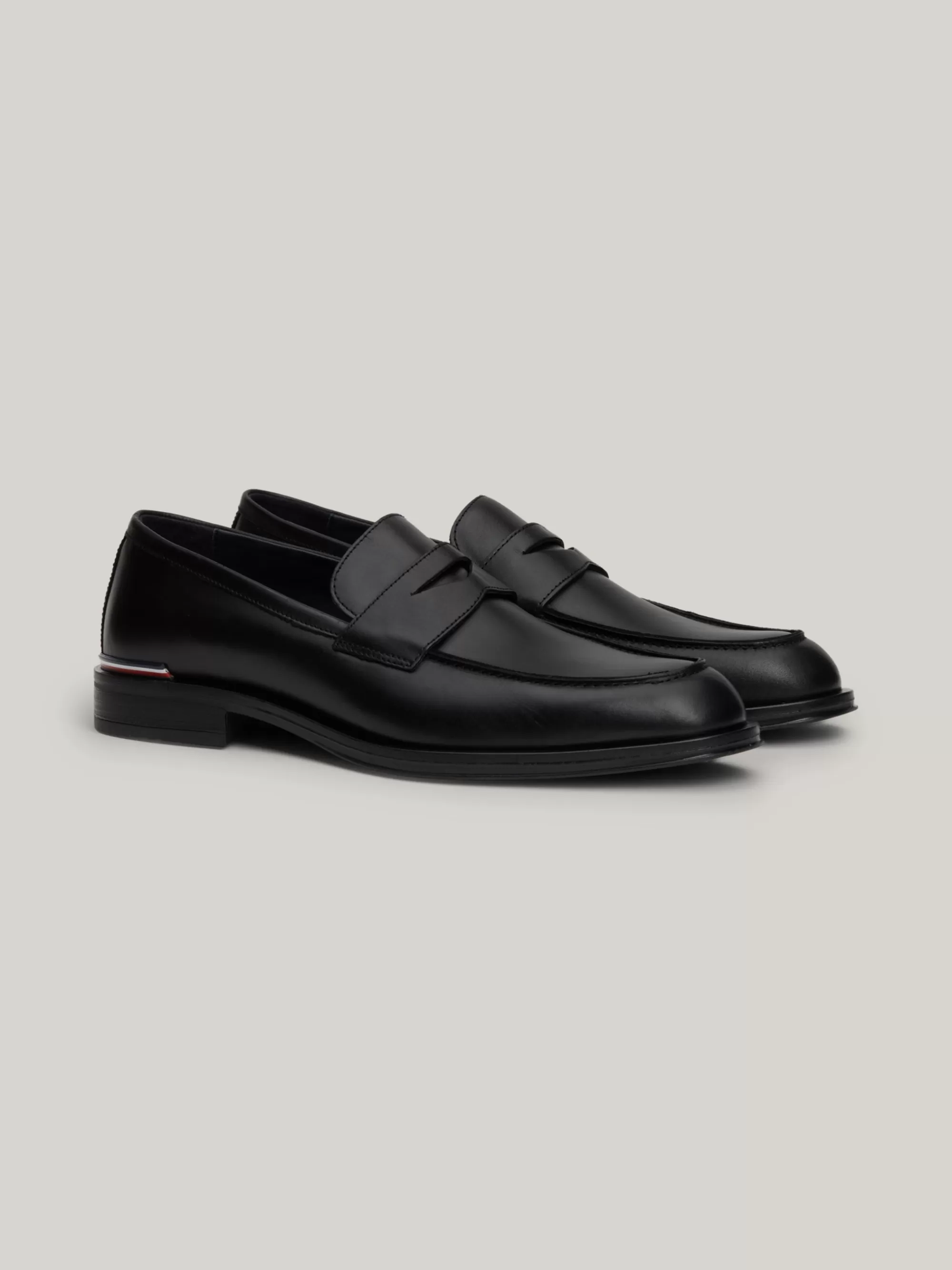 Formele Schoenen | Instappers*Tommy Hilfiger Leren Loafer Met Signature-tape BLACK