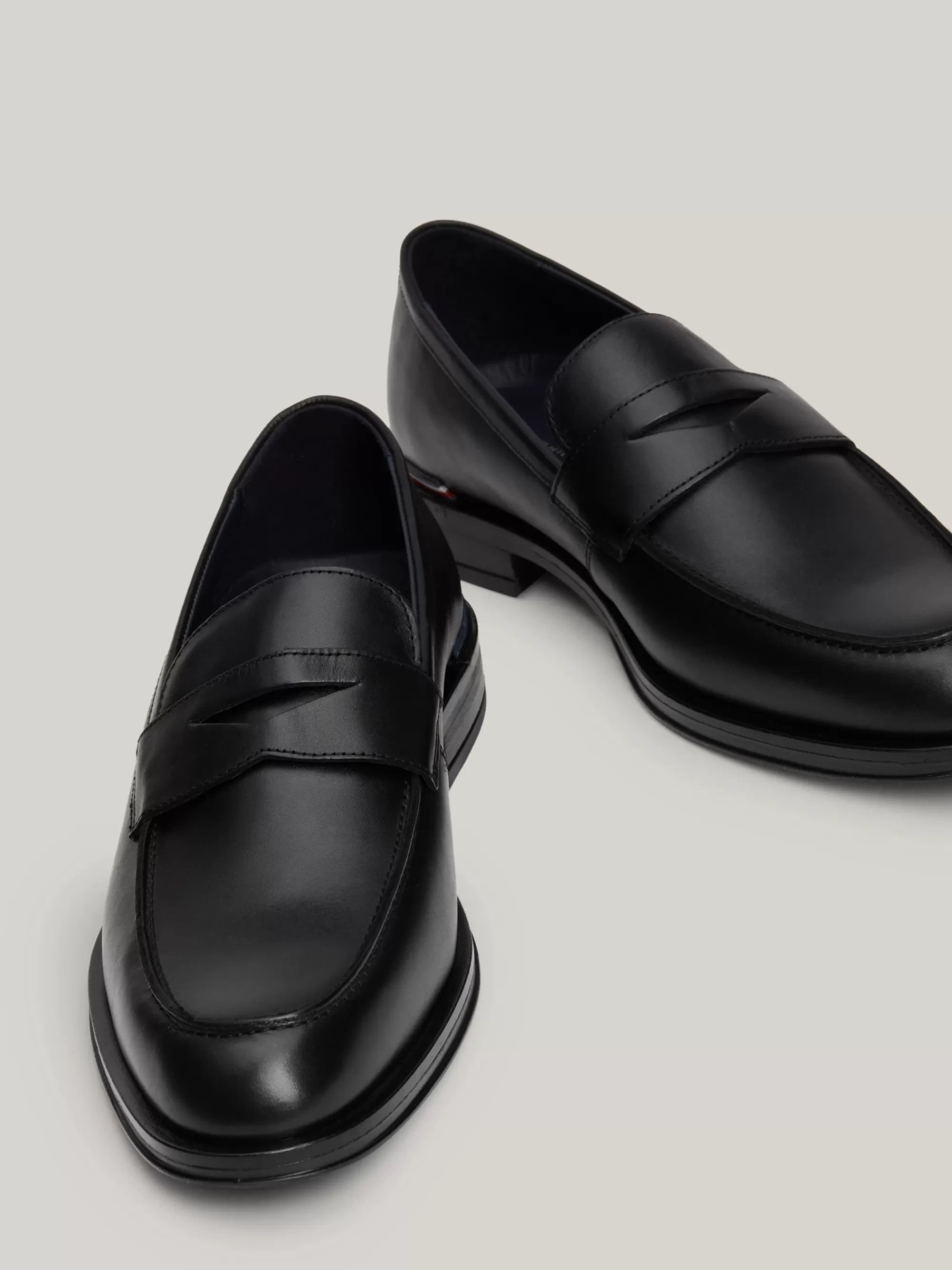 Formele Schoenen | Instappers*Tommy Hilfiger Leren Loafer Met Signature-tape BLACK