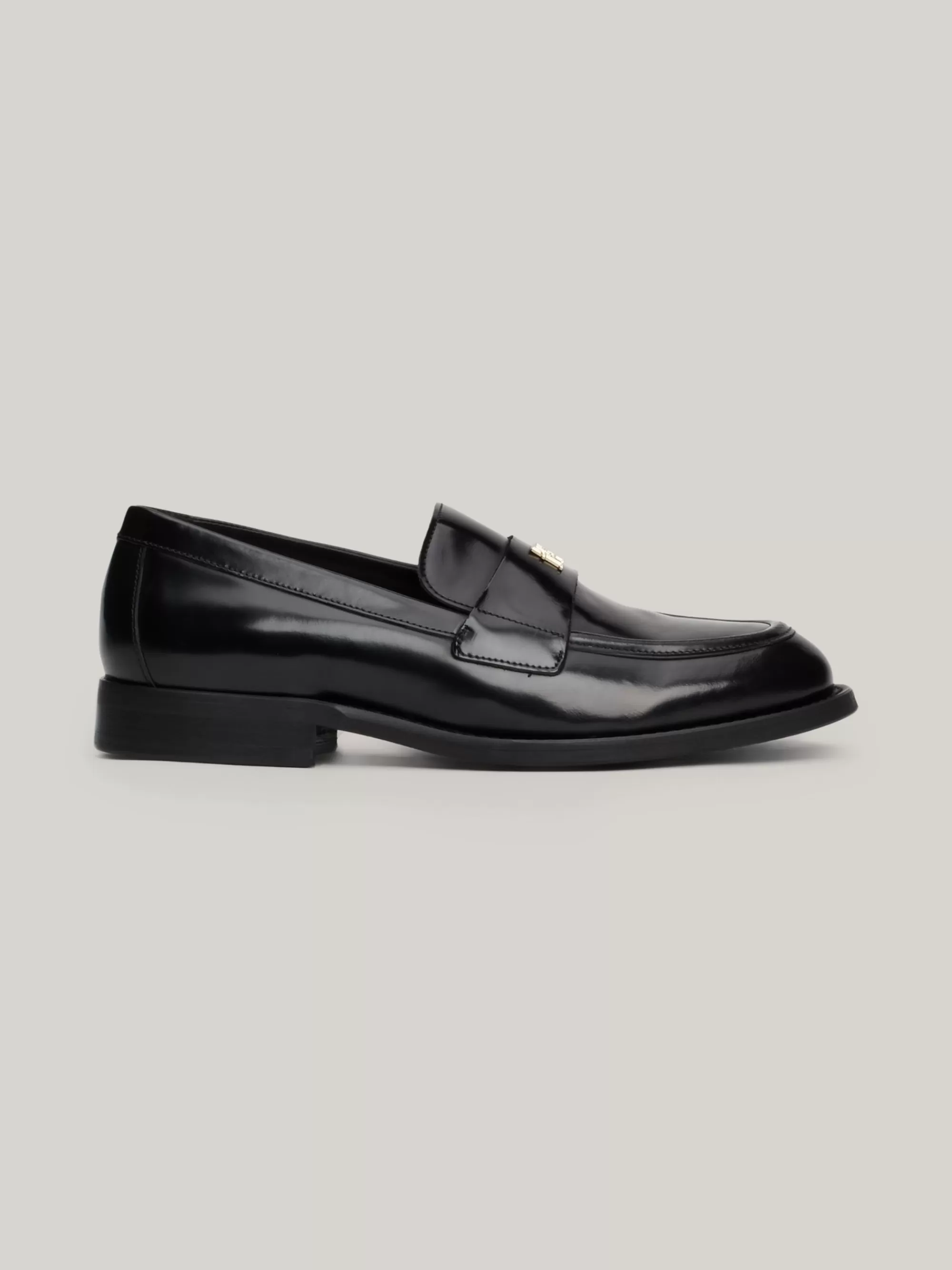 Mocassins & Instappers | Platte Schoenen*Tommy Hilfiger Leren Loafer Met TH-monogram BLACK