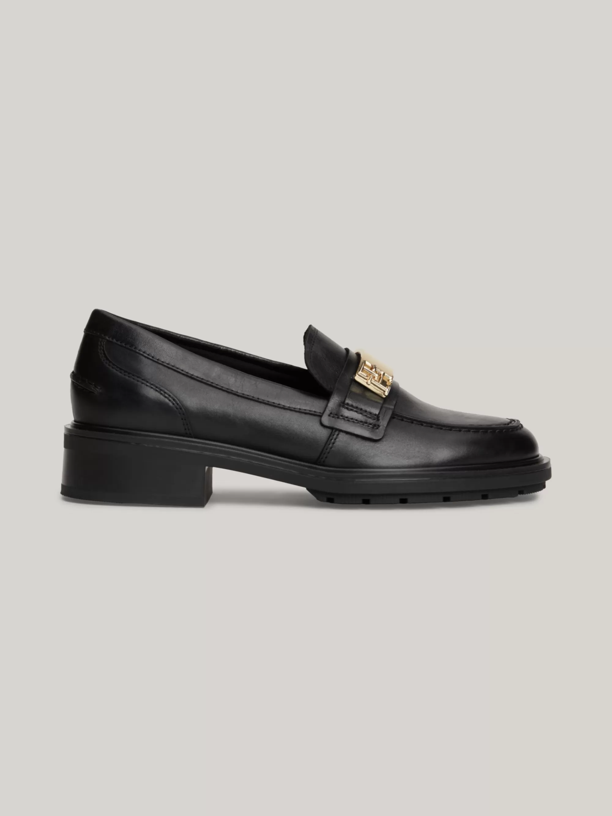 Mocassins & Instappers | Platte Schoenen*Tommy Hilfiger Leren Loafer Met TH-monogram BLACK