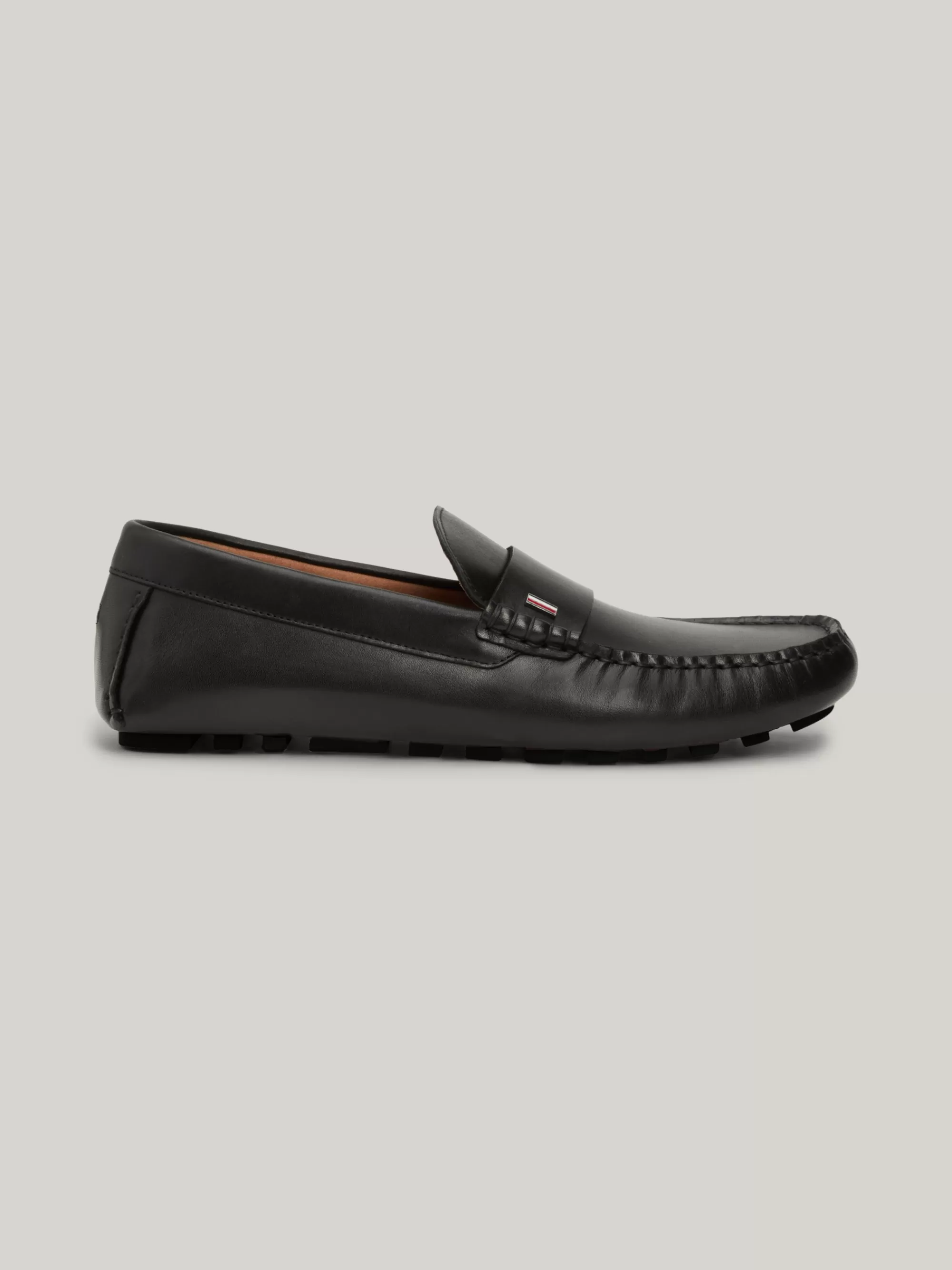 Instappers | Lage Schoenen*Tommy Hilfiger Leren Mocassin Met Profielzool BLACK