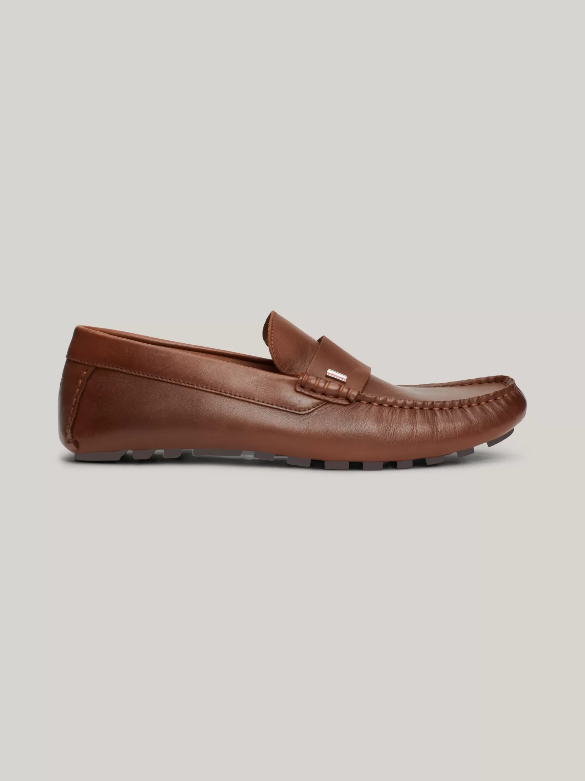 Instappers | Lage Schoenen*Tommy Hilfiger Leren Mocassin Met Profielzool WINTER COGNAC