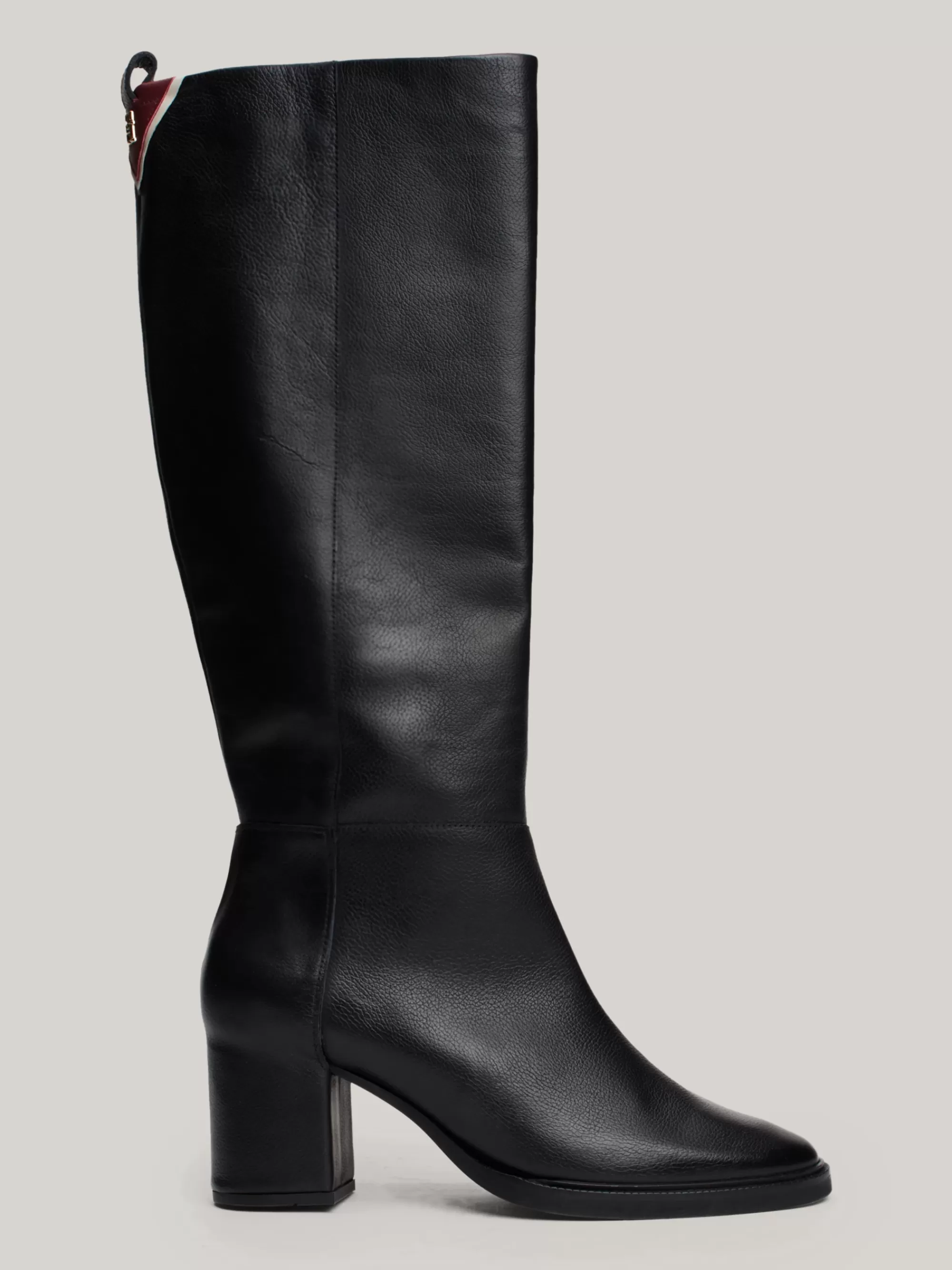 Knee-High Laarzen | Laarzen & Enkellaarzen*Tommy Hilfiger Leren Overknee Laarzen Met TH-monogram BLACK