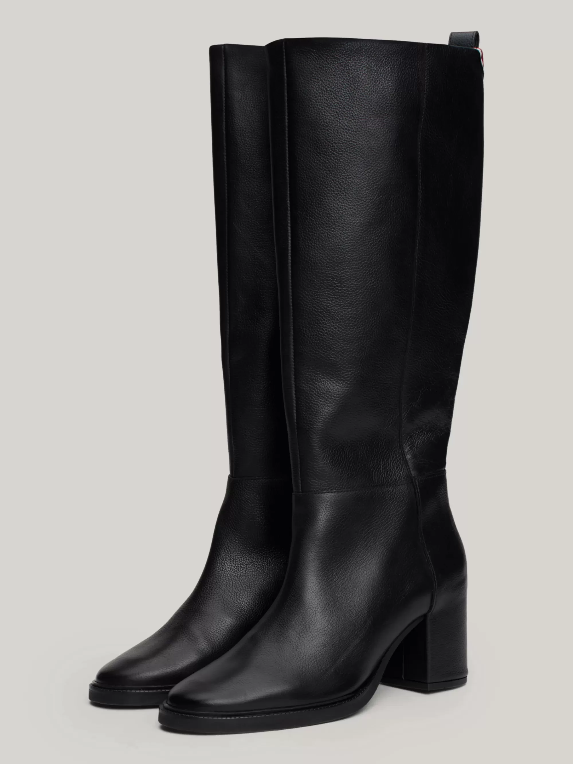 Knee-High Laarzen | Laarzen & Enkellaarzen*Tommy Hilfiger Leren Overknee Laarzen Met TH-monogram BLACK