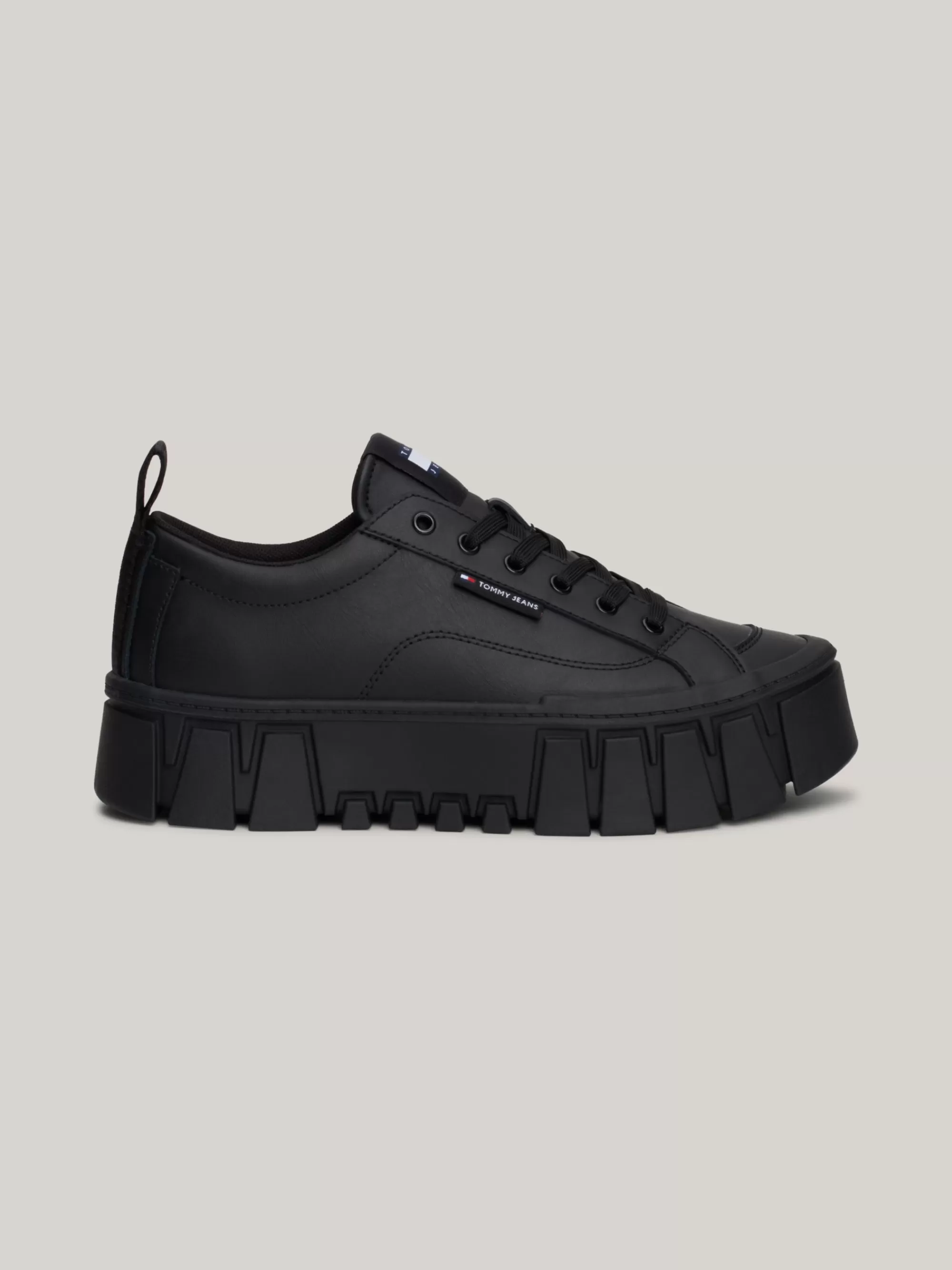 Sneakers*Tommy Hilfiger Leren Platformsneaker BLACK
