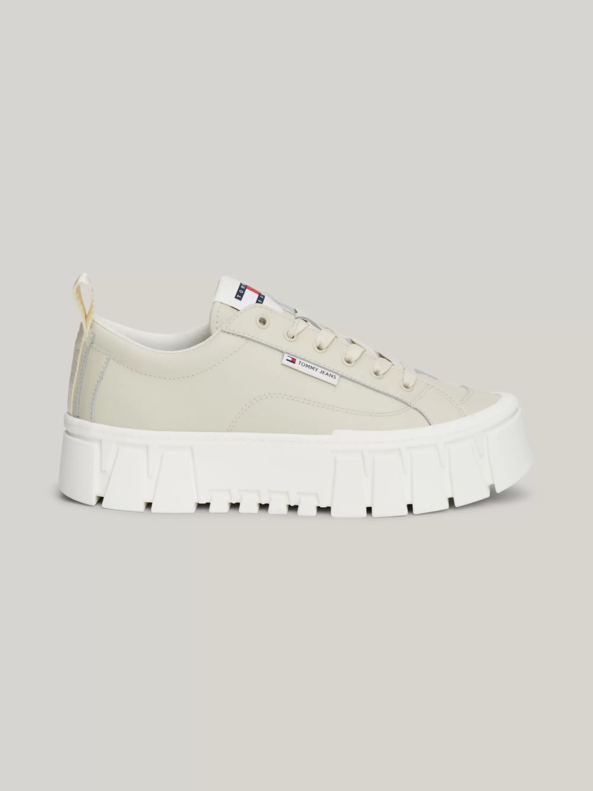 Sneakers*Tommy Hilfiger Leren Platformsneaker NEWSPRINT