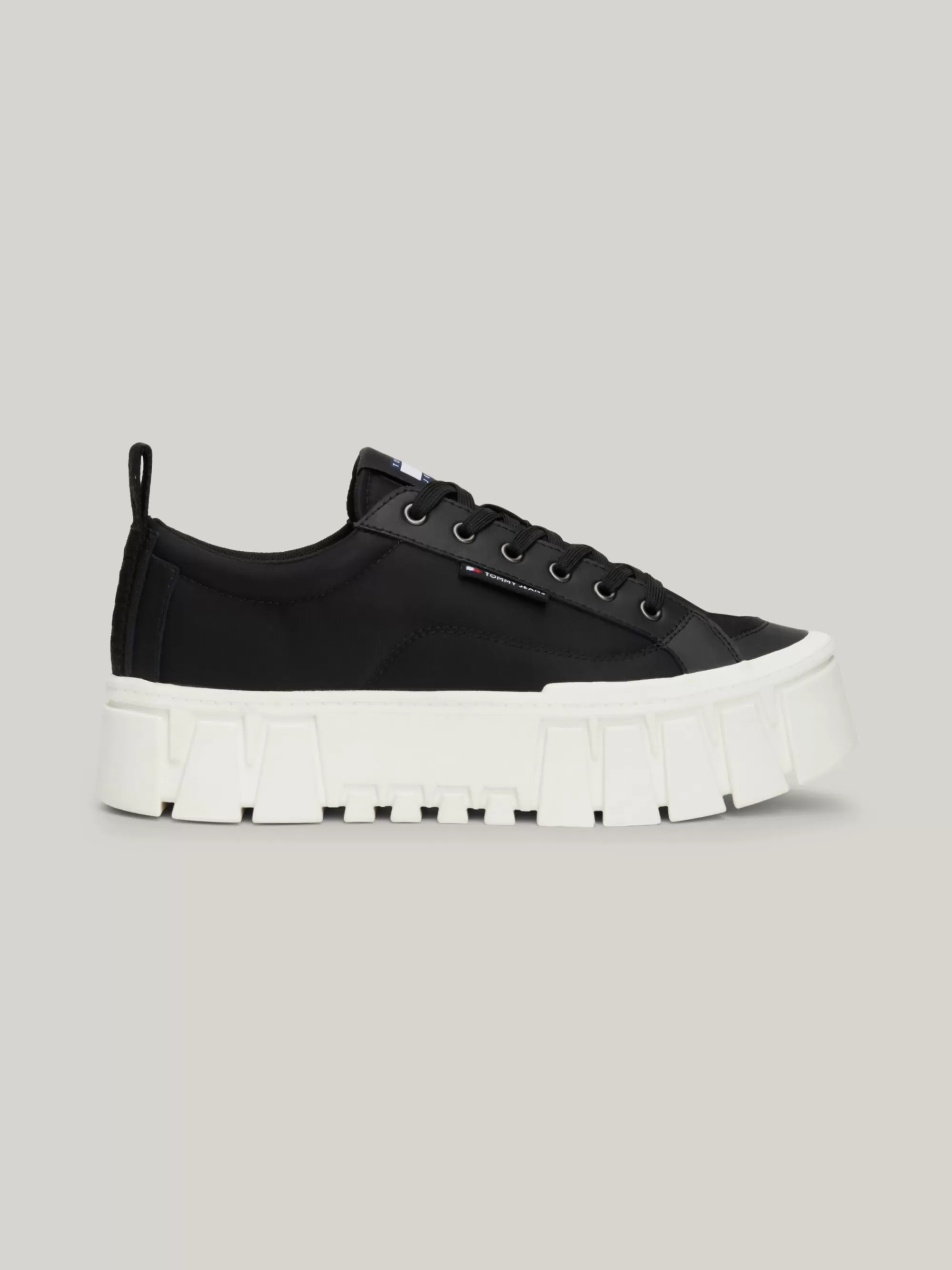 Sneakers*Tommy Hilfiger Leren Platformsneaker Met Profiel BLACK