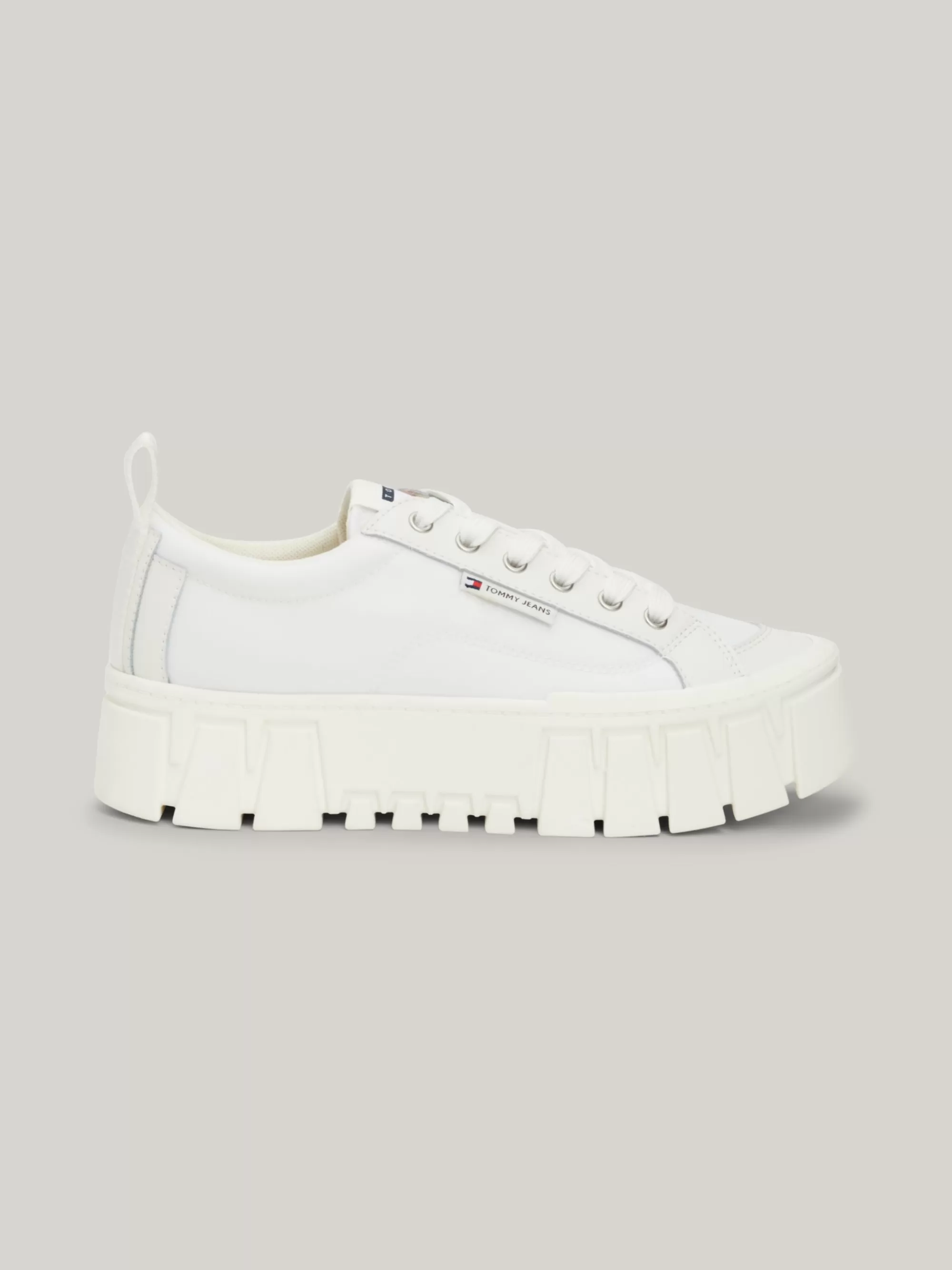 Sneakers*Tommy Hilfiger Leren Platformsneaker Met Profiel ECRU