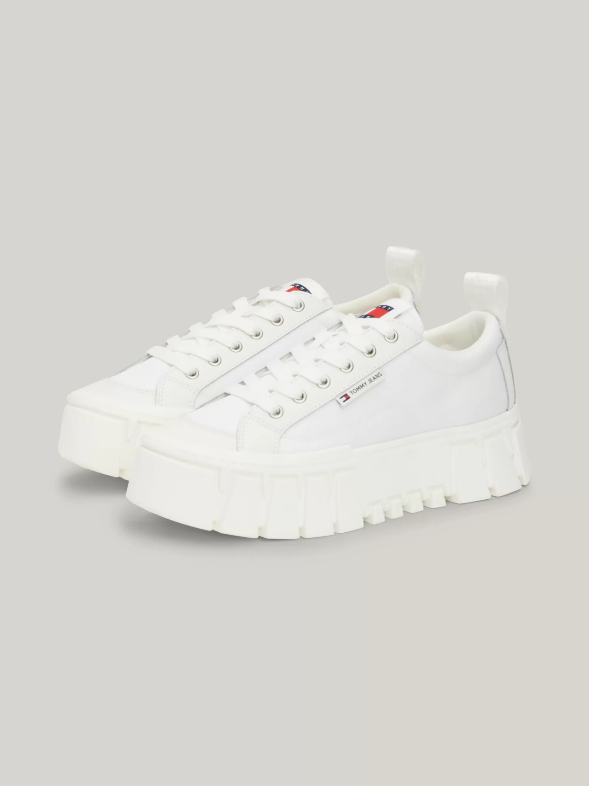 Sneakers*Tommy Hilfiger Leren Platformsneaker Met Profiel ECRU