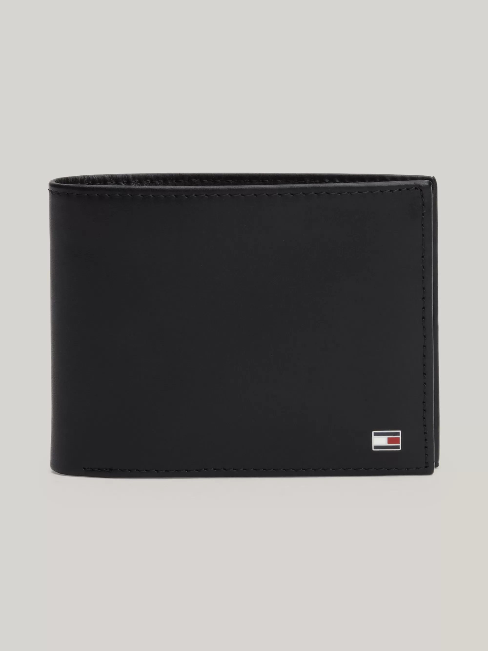 Portemonnees & Sleutelhangers*Tommy Hilfiger Leren Portemonnee BLACK
