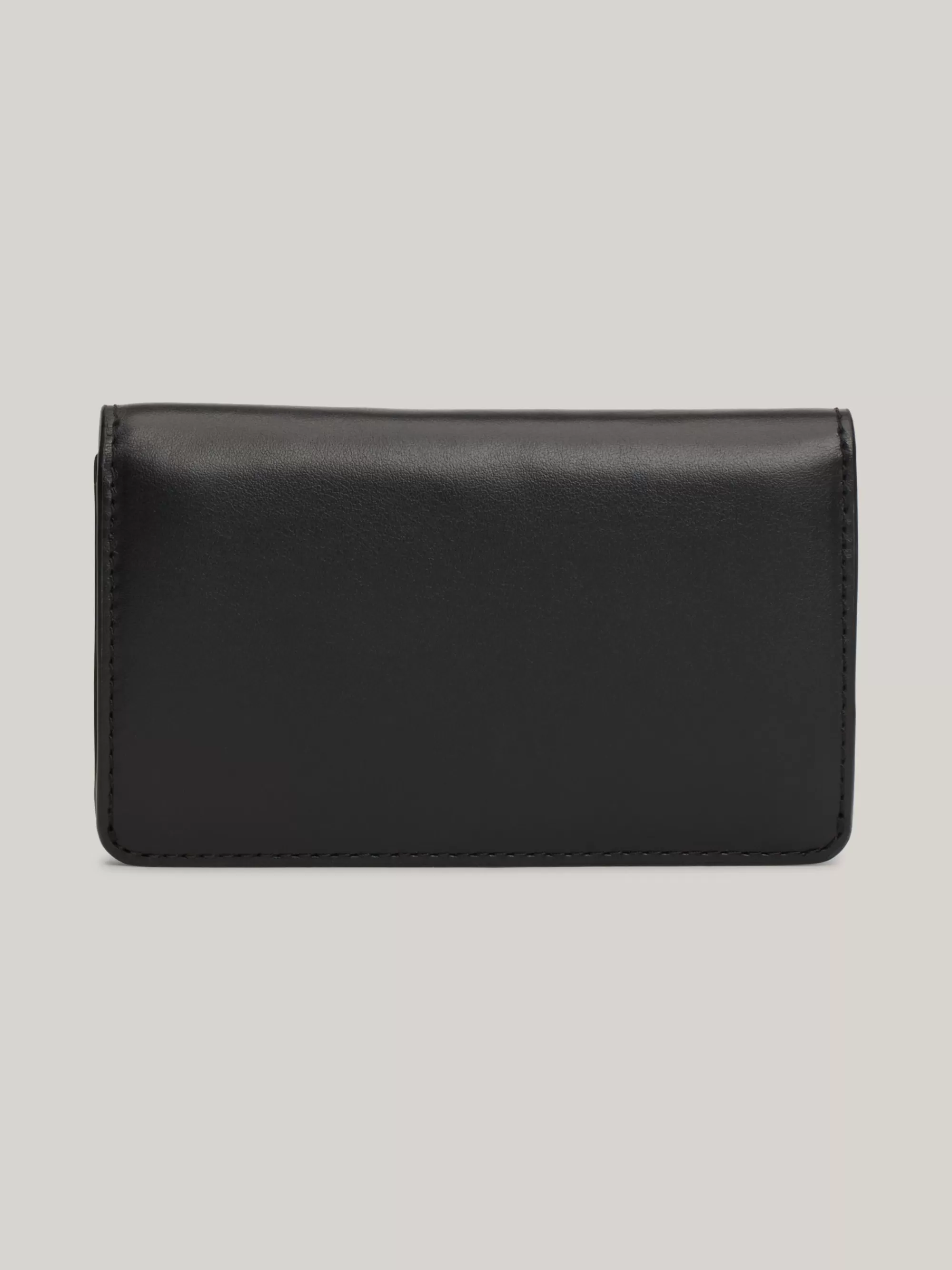 Portemonnees & Sleutelhangers*Tommy Hilfiger Leren Portemonnee Met Logo En Flap BLACK