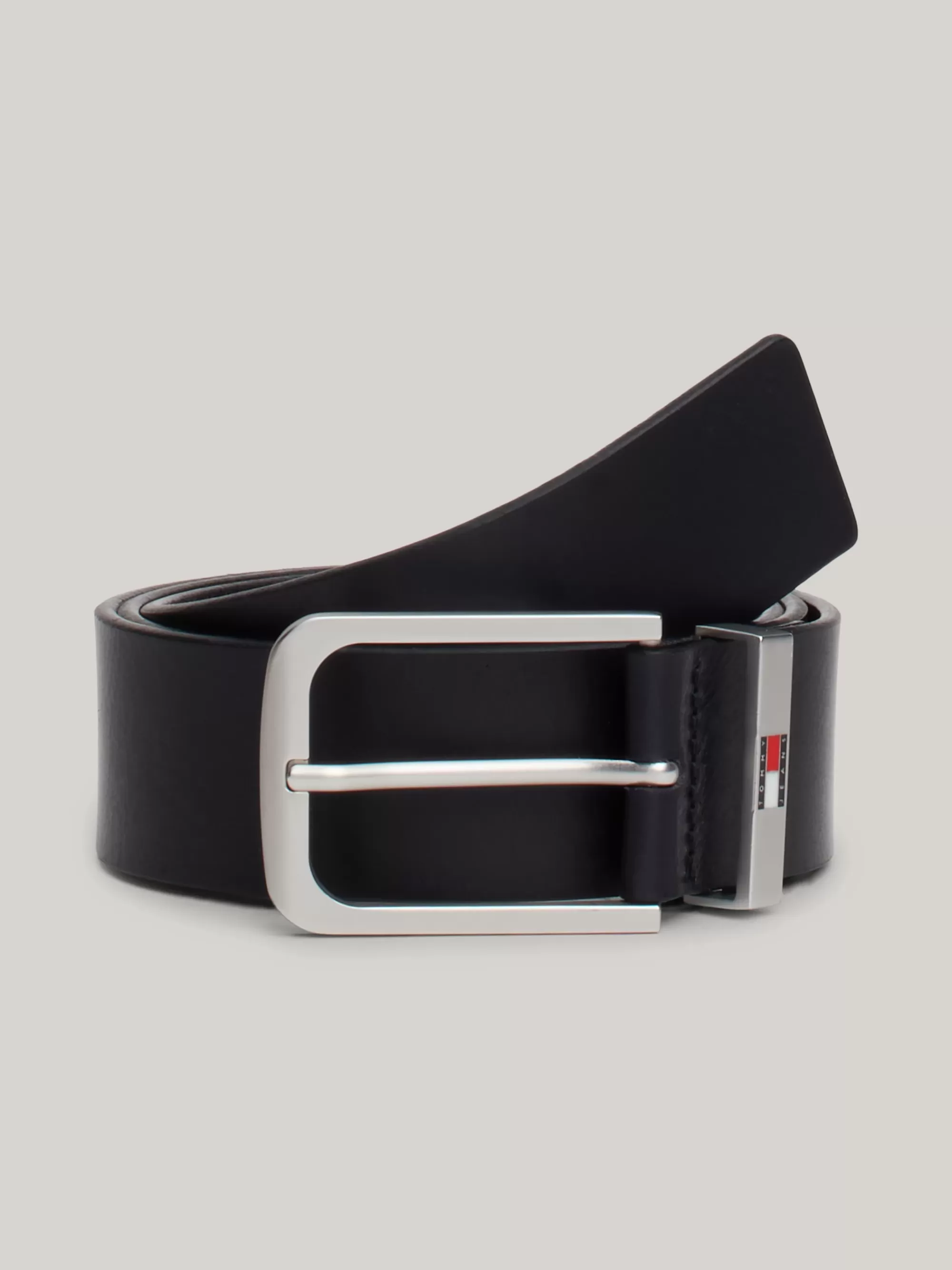 Riemen*Tommy Hilfiger Leren Riem Met Geëmailleerd Logo DARK NIGHT NAVY