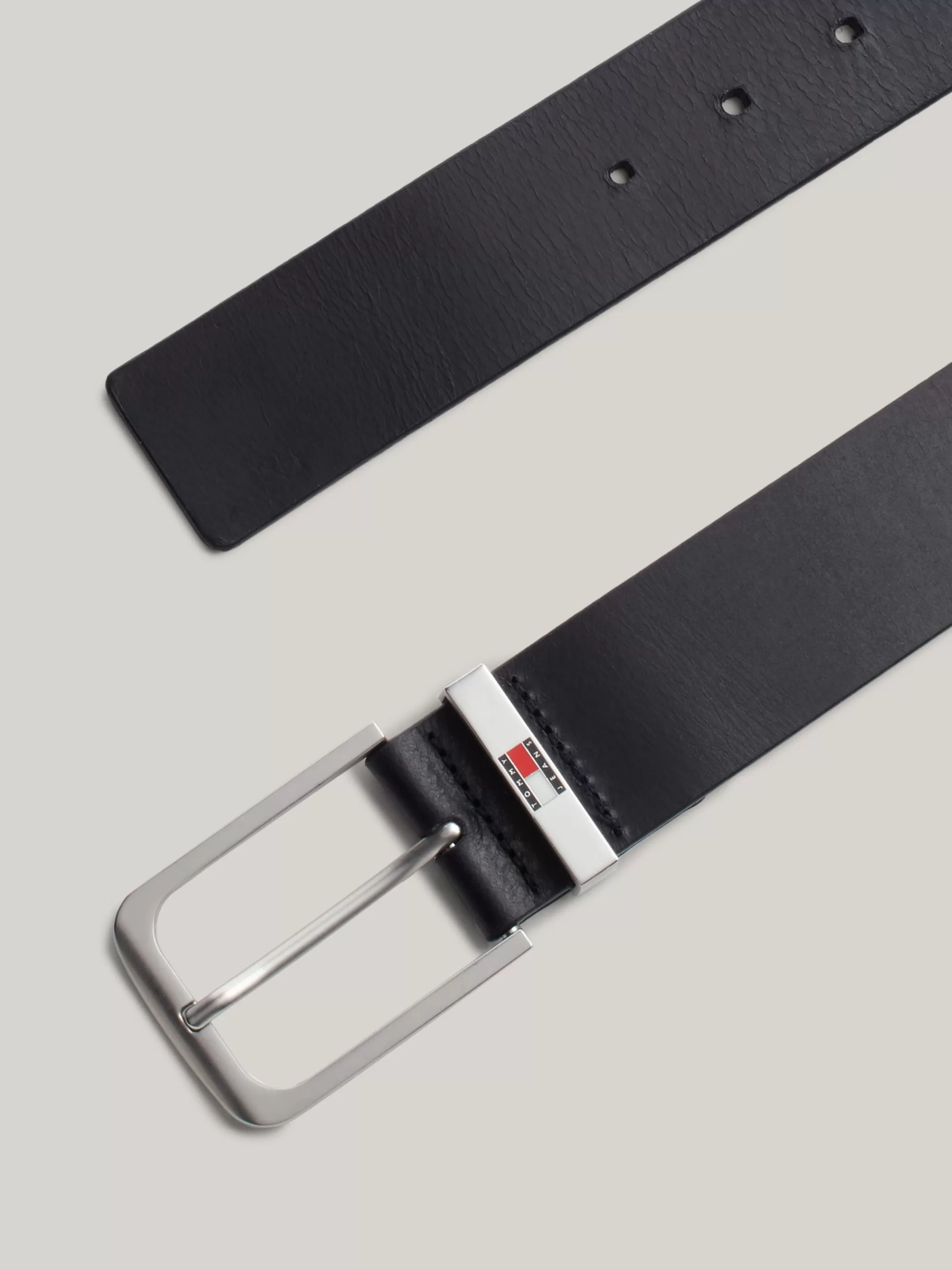 Riemen*Tommy Hilfiger Leren Riem Met Geëmailleerd Logo DARK NIGHT NAVY