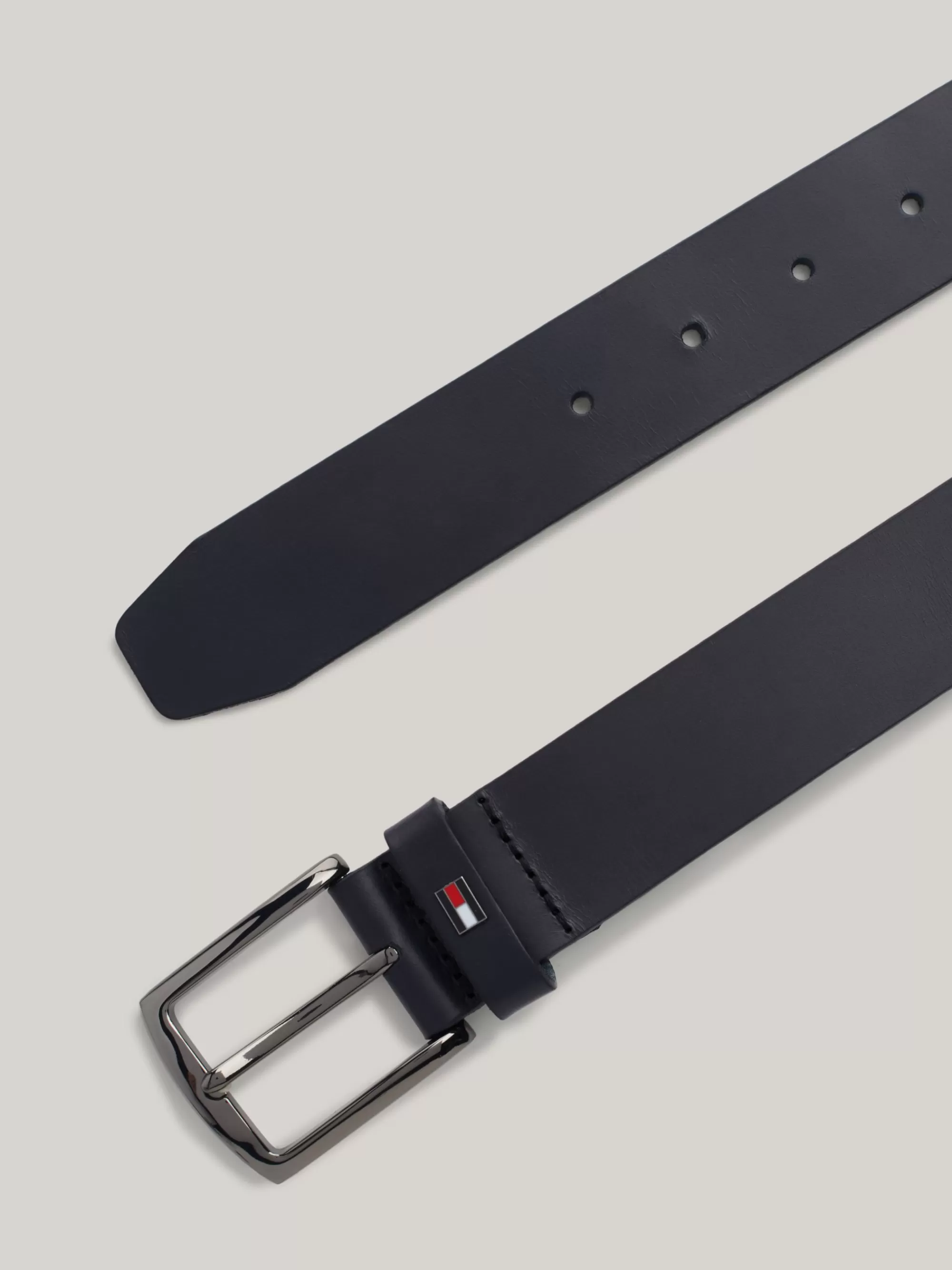 Riemen*Tommy Hilfiger Leren Riem Met Geëmailleerde Vlag SPACE BLUE