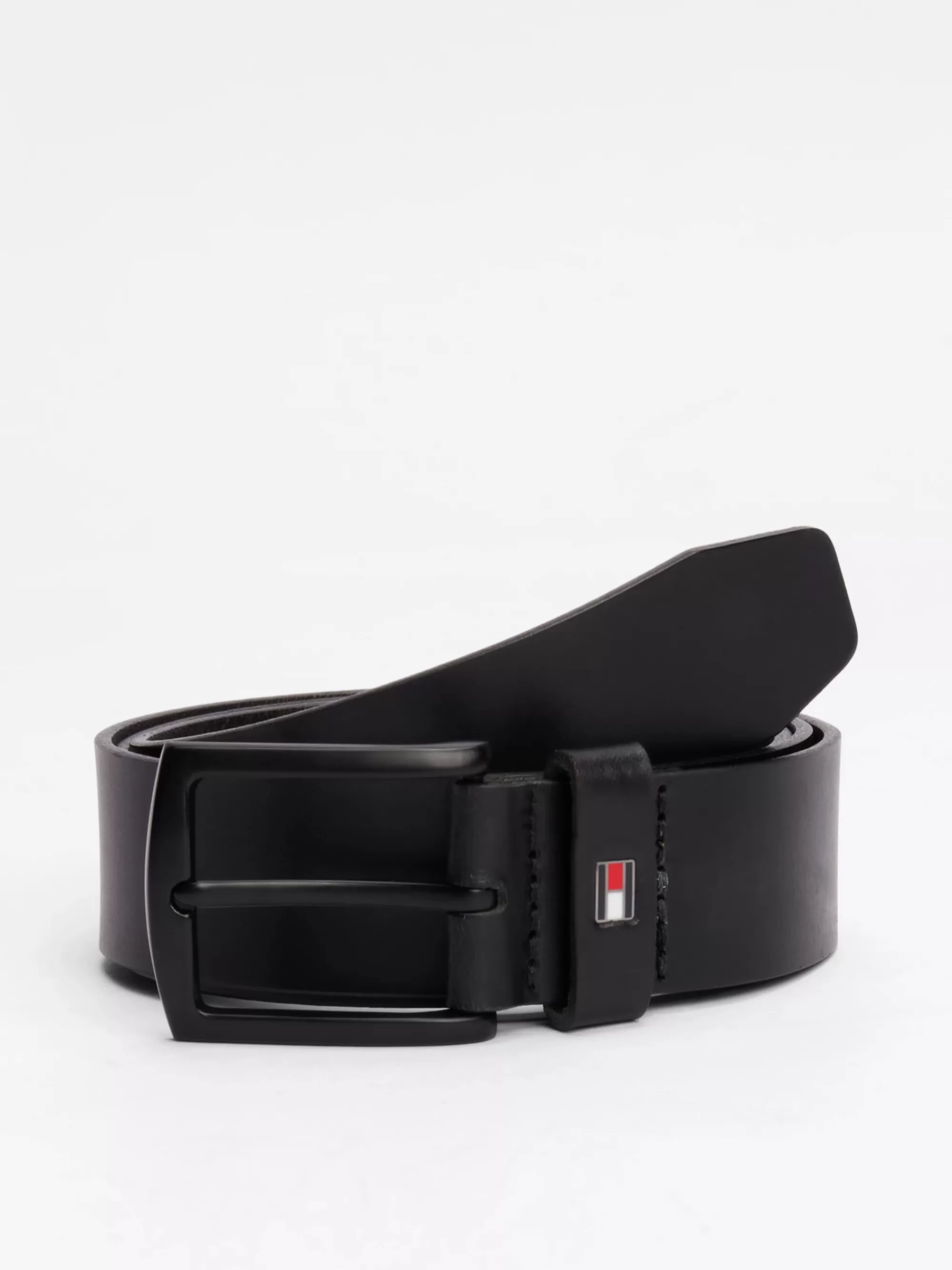 Riemen*Tommy Hilfiger Leren Riem Met Logo BLACK