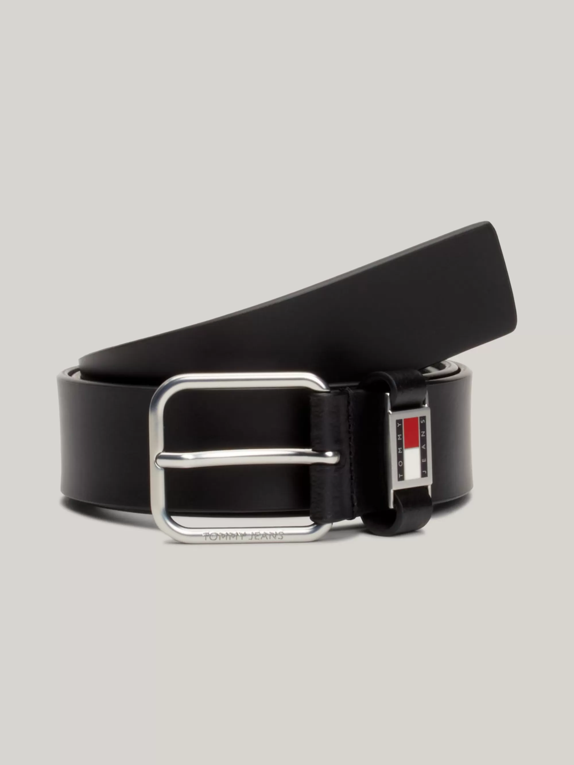 Riemen*Tommy Hilfiger Leren Riem Met Logo BLACK