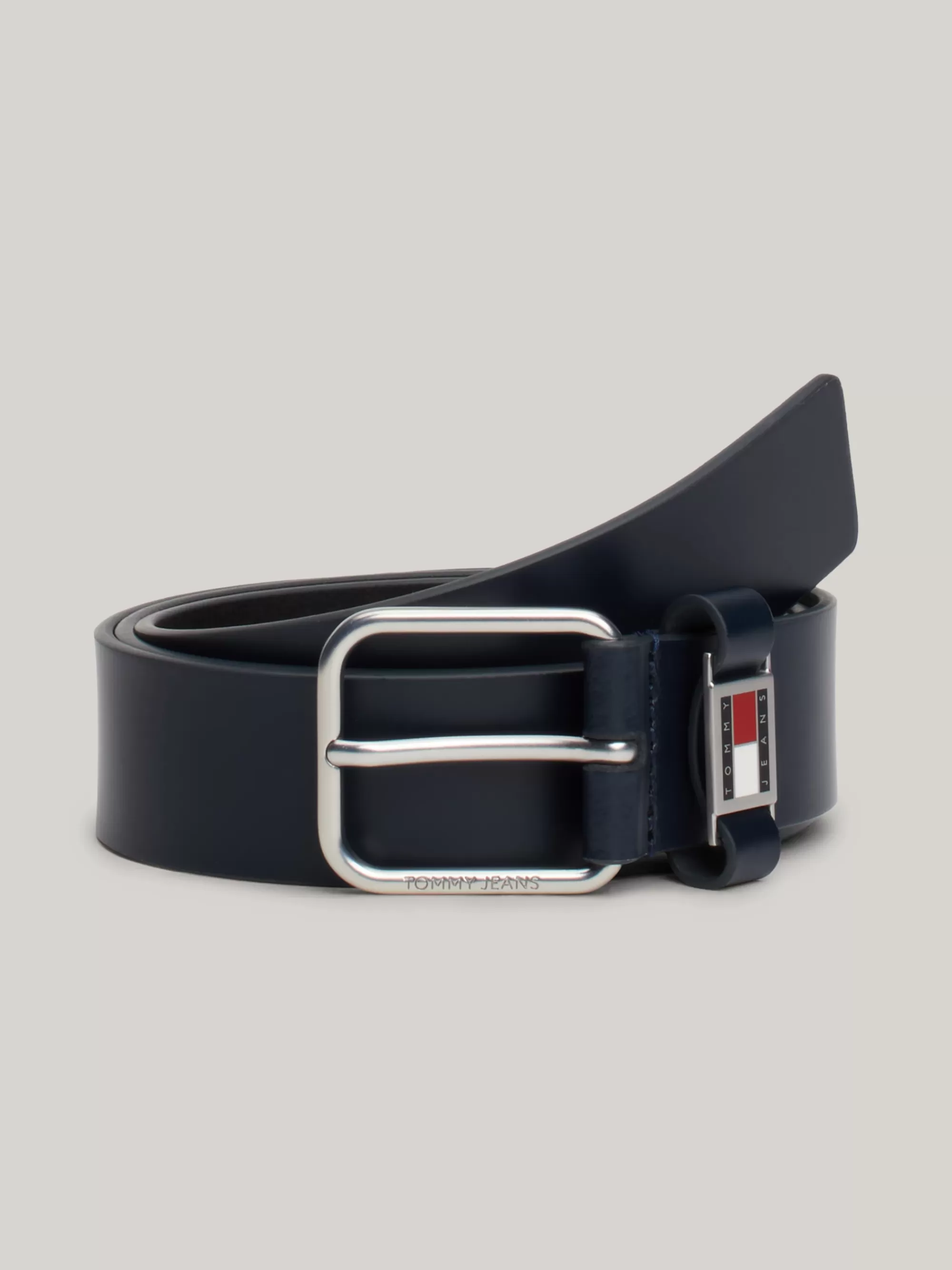 Riemen*Tommy Hilfiger Leren Riem Met Logo DARK NIGHT NAVY
