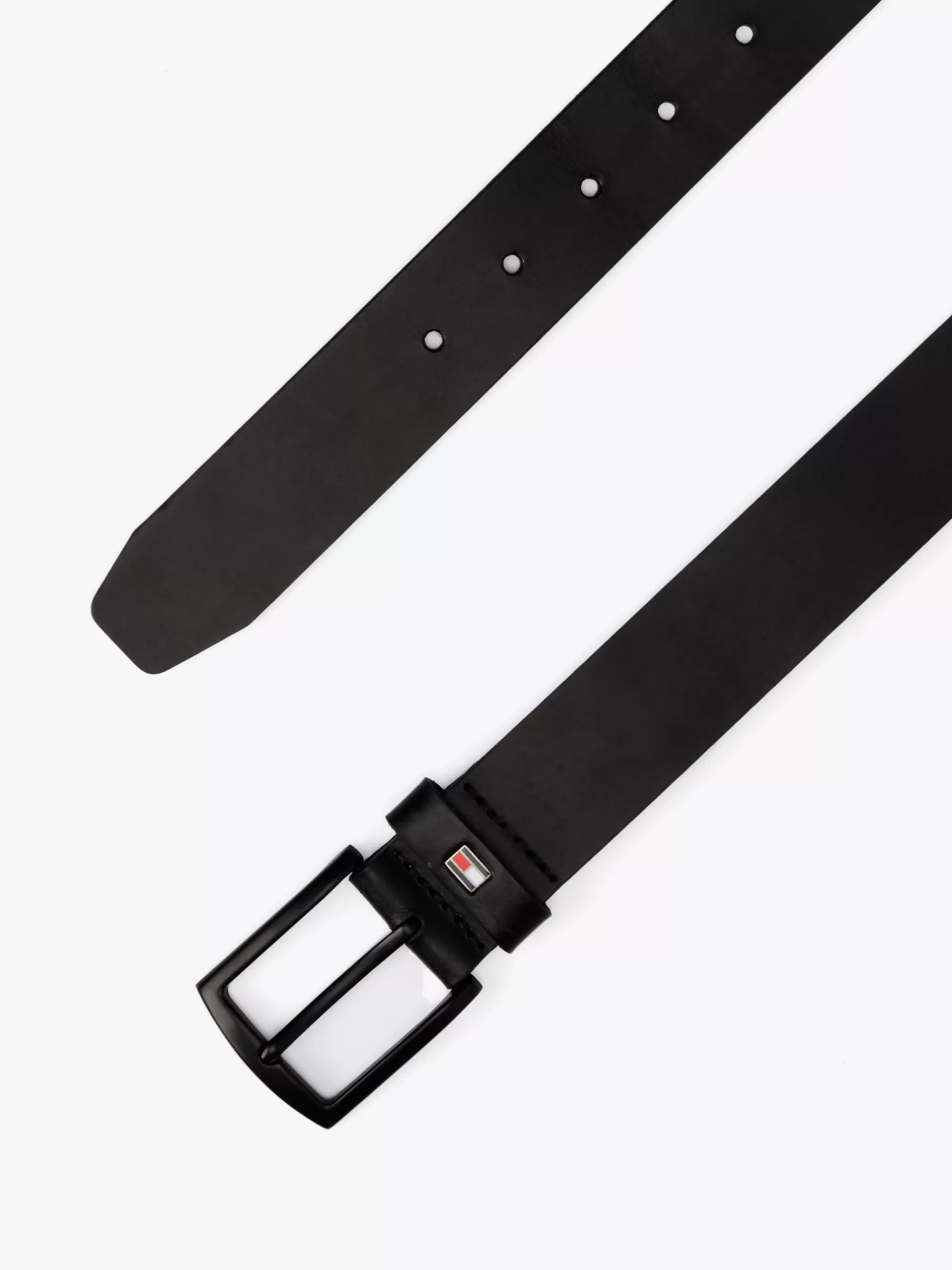 Riemen*Tommy Hilfiger Leren Riem Met Logo BLACK