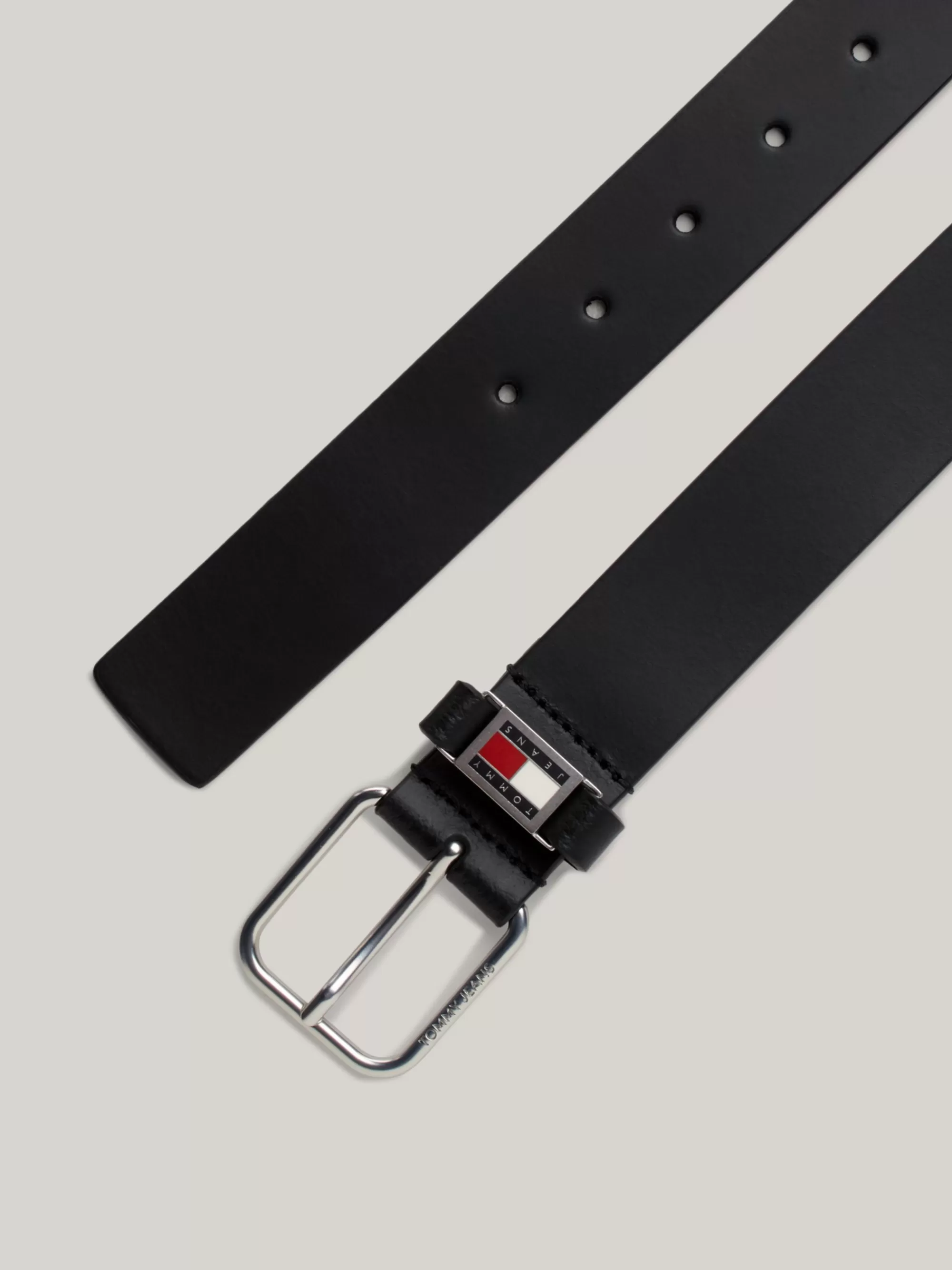 Riemen*Tommy Hilfiger Leren Riem Met Logo BLACK