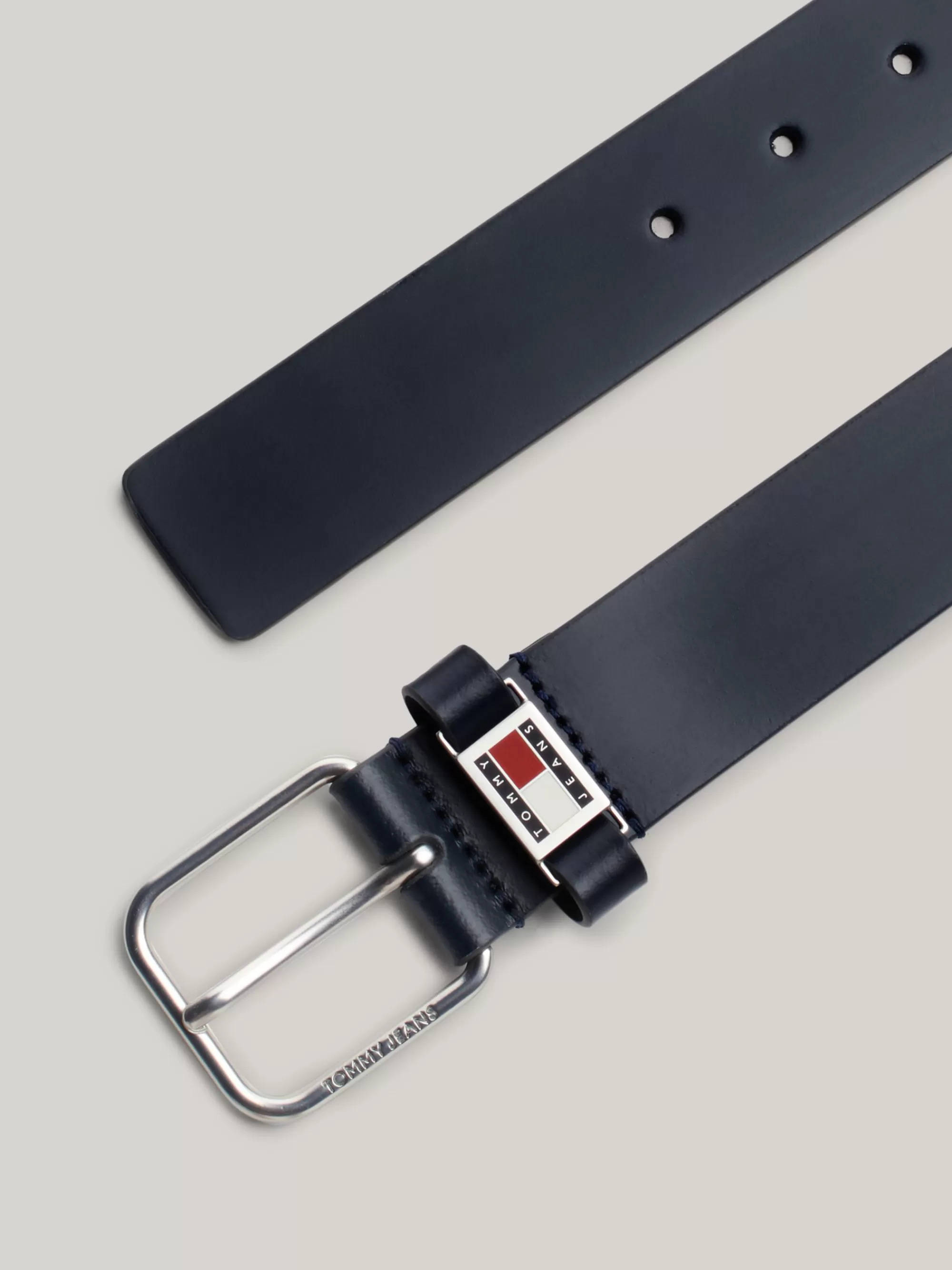 Riemen*Tommy Hilfiger Leren Riem Met Logo DARK NIGHT NAVY
