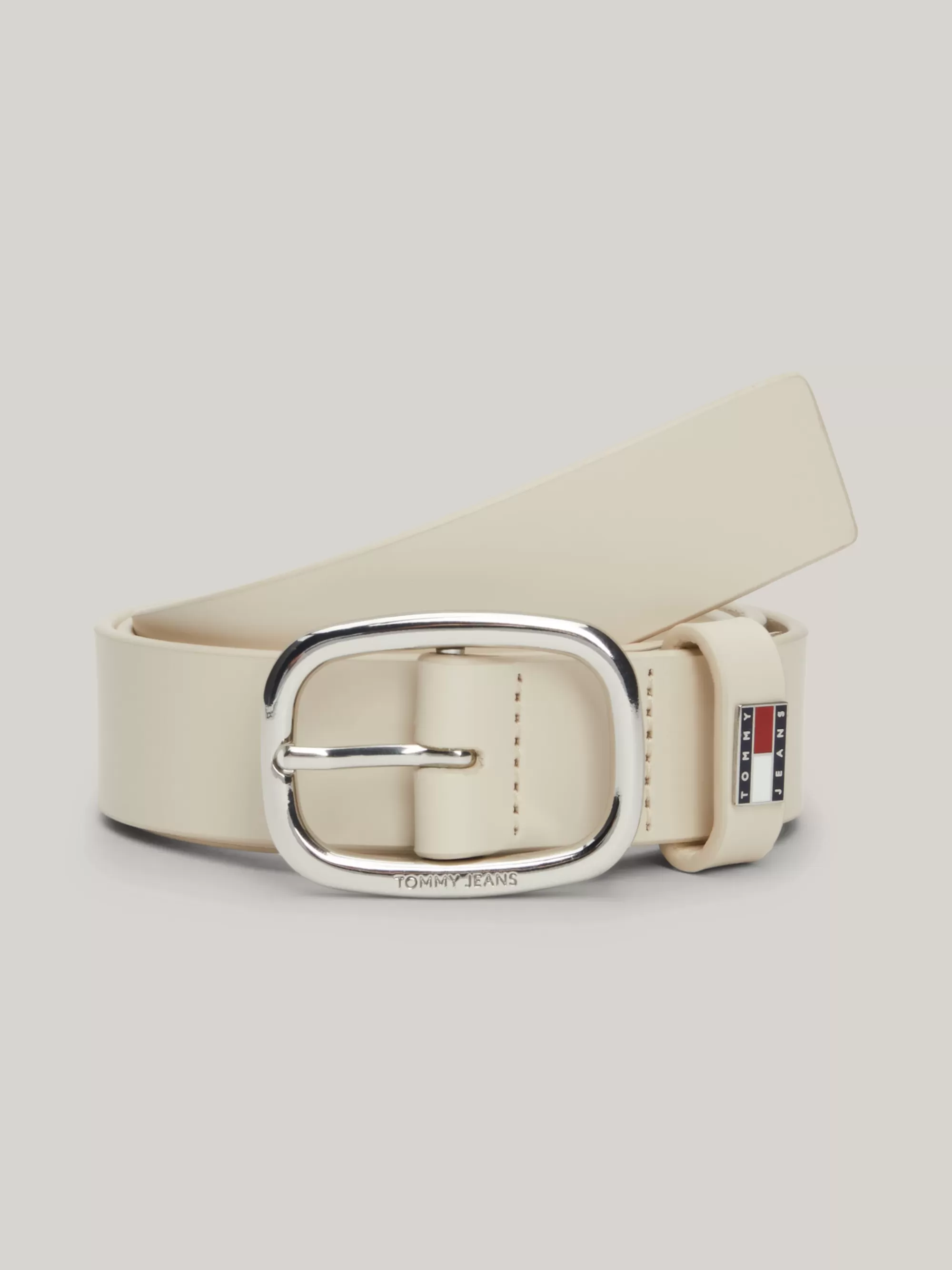 Riemen*Tommy Hilfiger Leren Riem Met Ovale Gesp NEWSPRINT