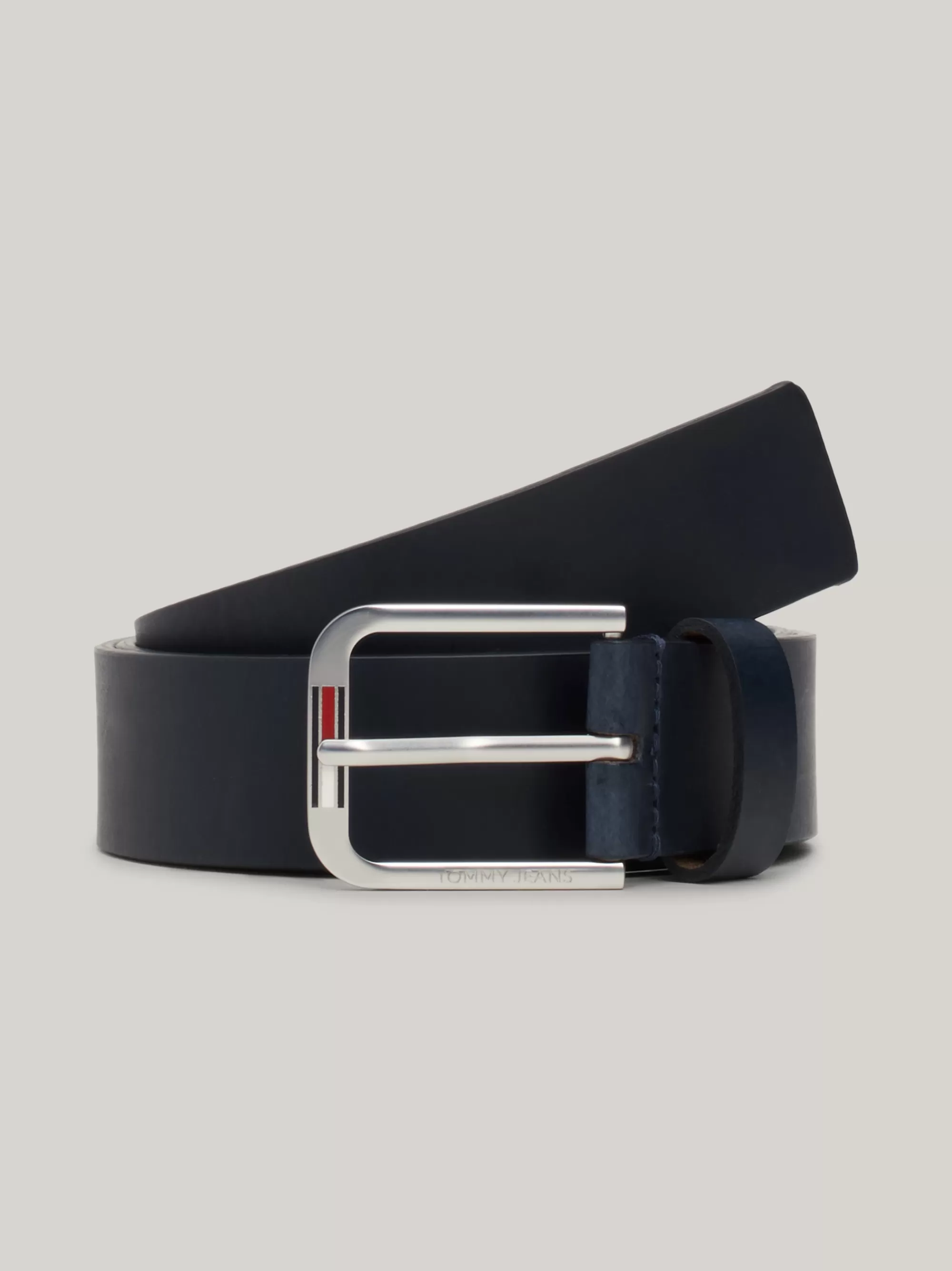 Riemen*Tommy Hilfiger Leren Riem Met Vierkante Gesp DARK NIGHT NAVY
