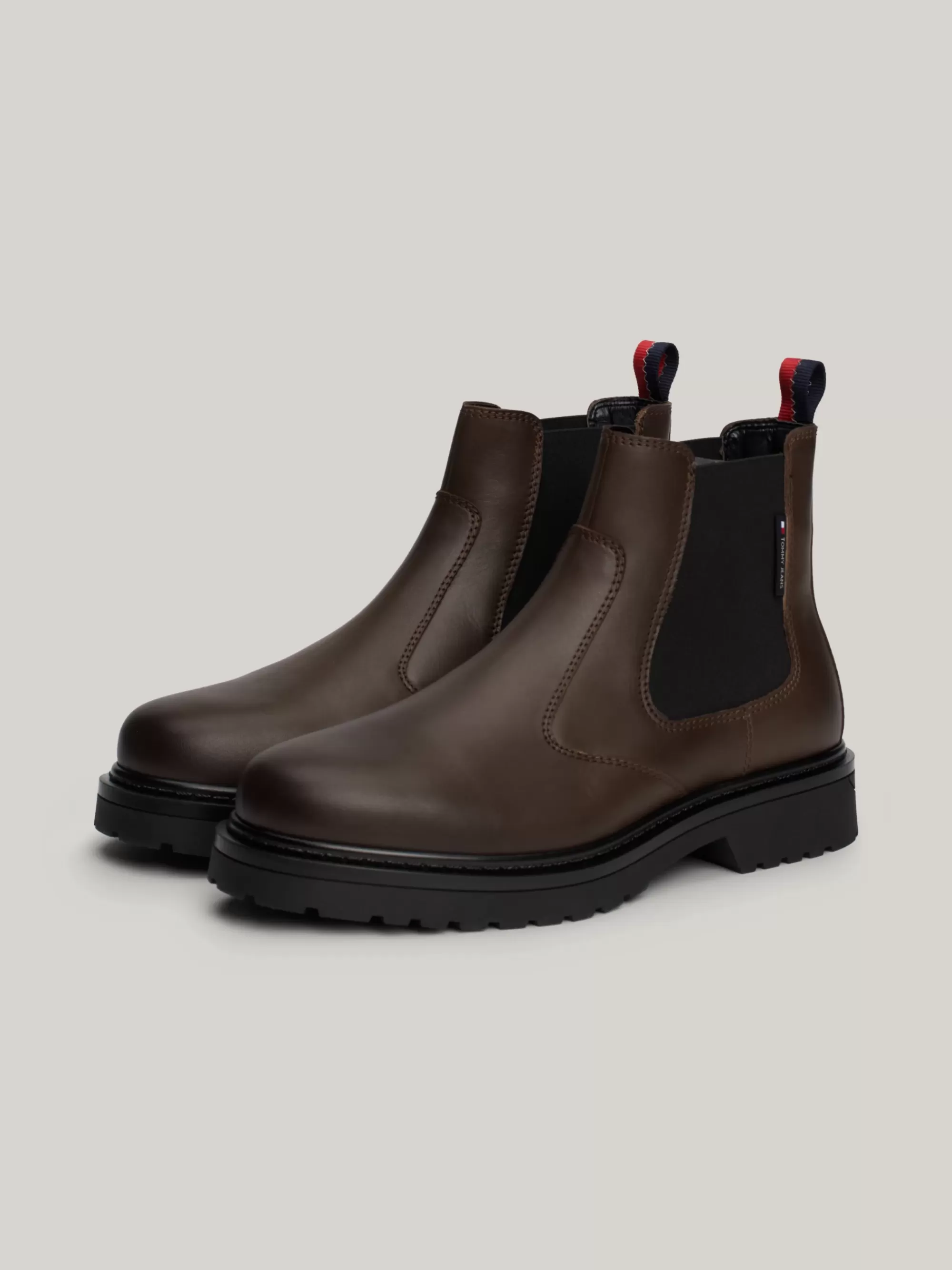 Chelsea Boots | Laarzen*Tommy Hilfiger Leren Signature Chelsea Boot Met Profielzool VELVET BROWN