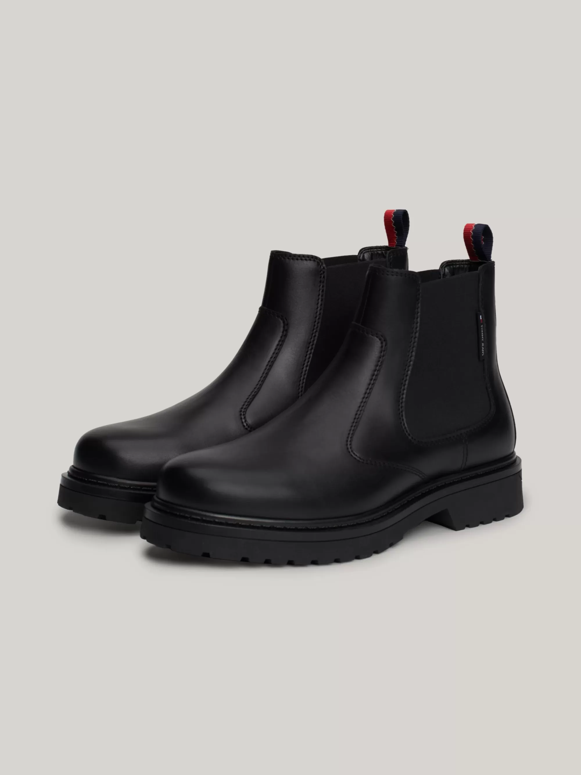Chelsea Boots | Laarzen*Tommy Hilfiger Leren Signature Chelsea Boot Met Profielzool BLACK