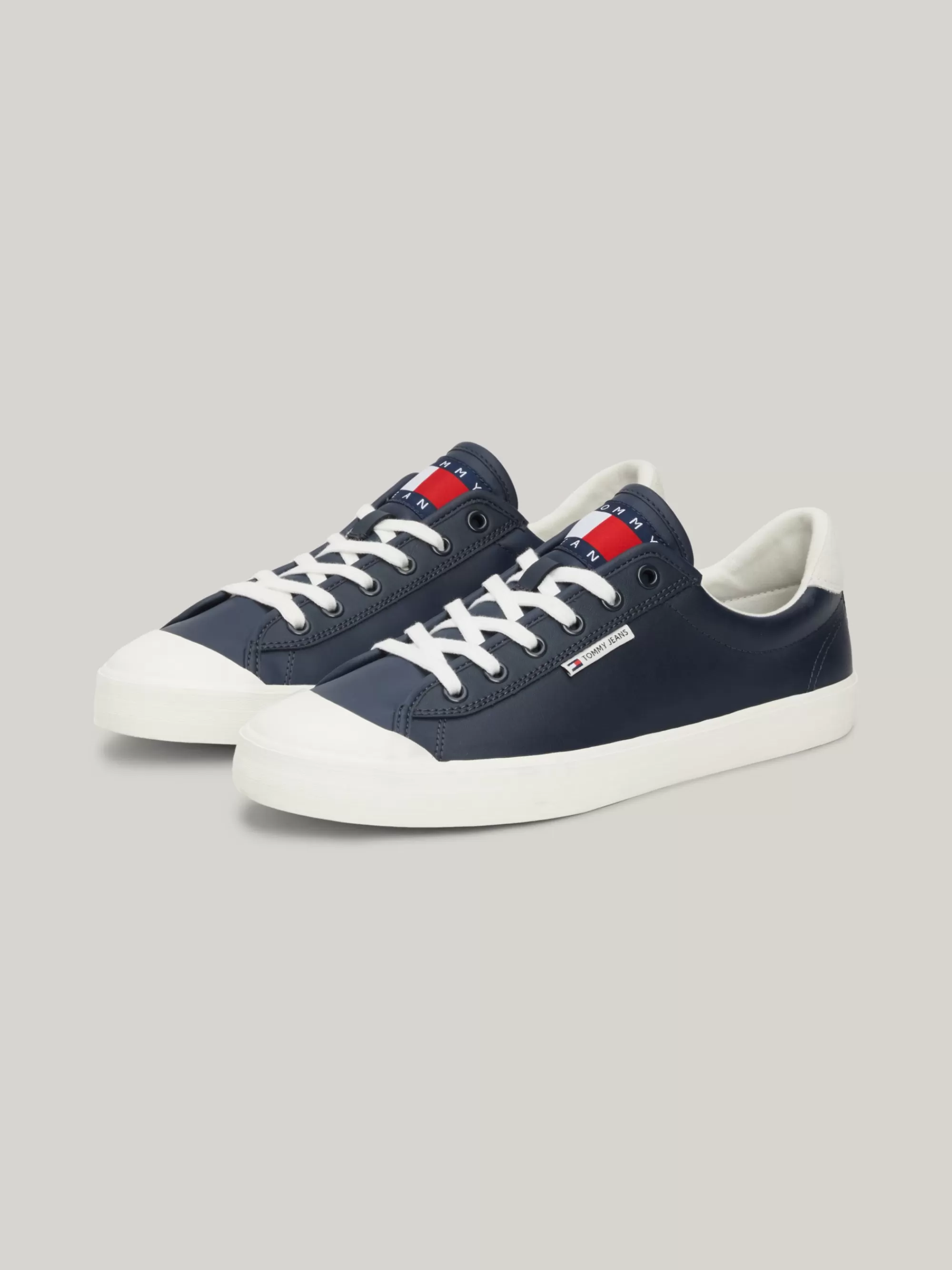 Sneakers*Tommy Hilfiger Leren Sneaker Met Bumperneus En Logo DARK NIGHT NAVY