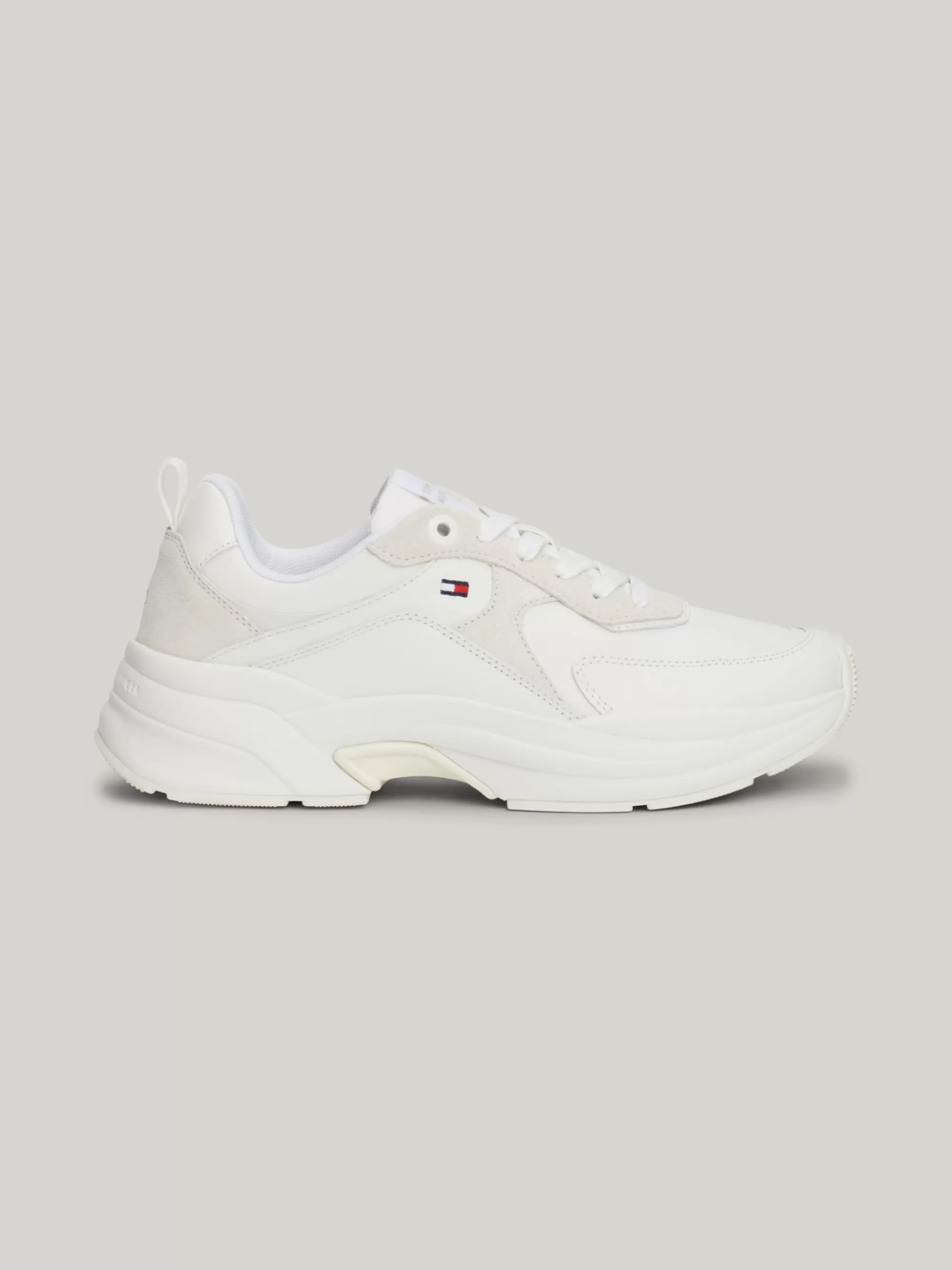 Sneakers*Tommy Hilfiger Leren Sneaker Met Chunky Zool WHITE