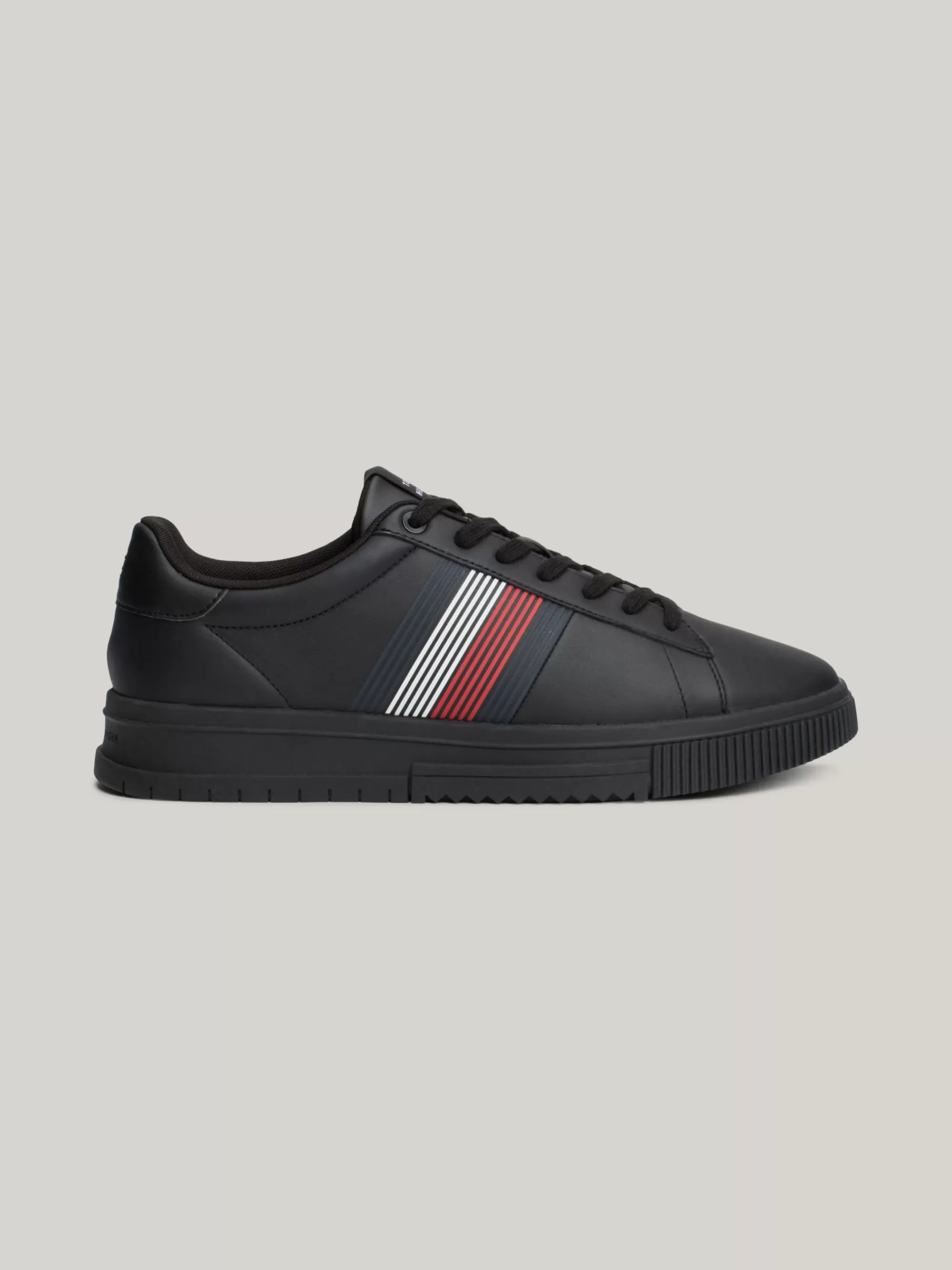 Sneakers*Tommy Hilfiger Leren Sneaker Met Contrasterende Hiel BLACK