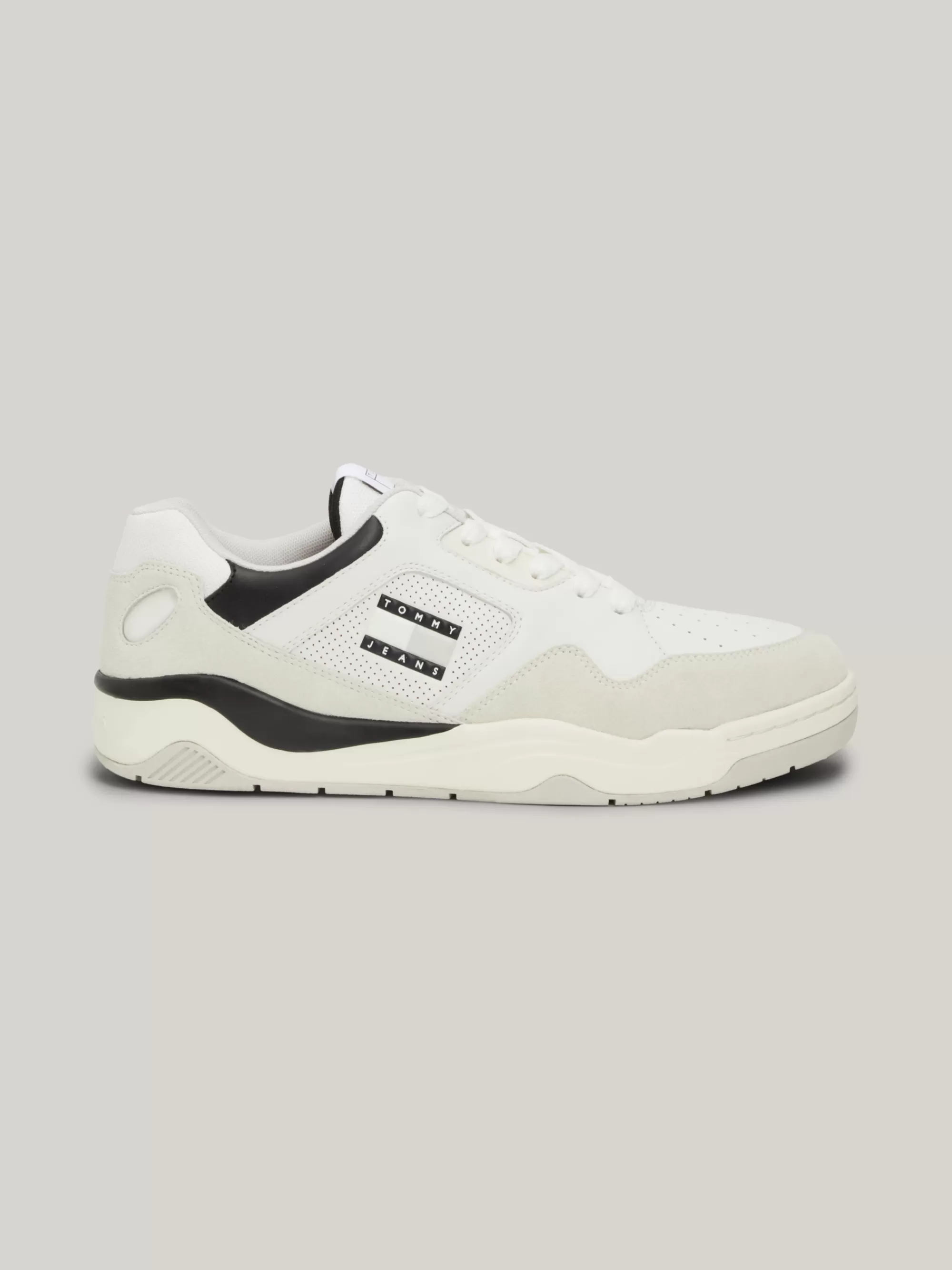 Sneakers*Tommy Hilfiger Leren Sneaker Met Contrasterende Panelen BLACK