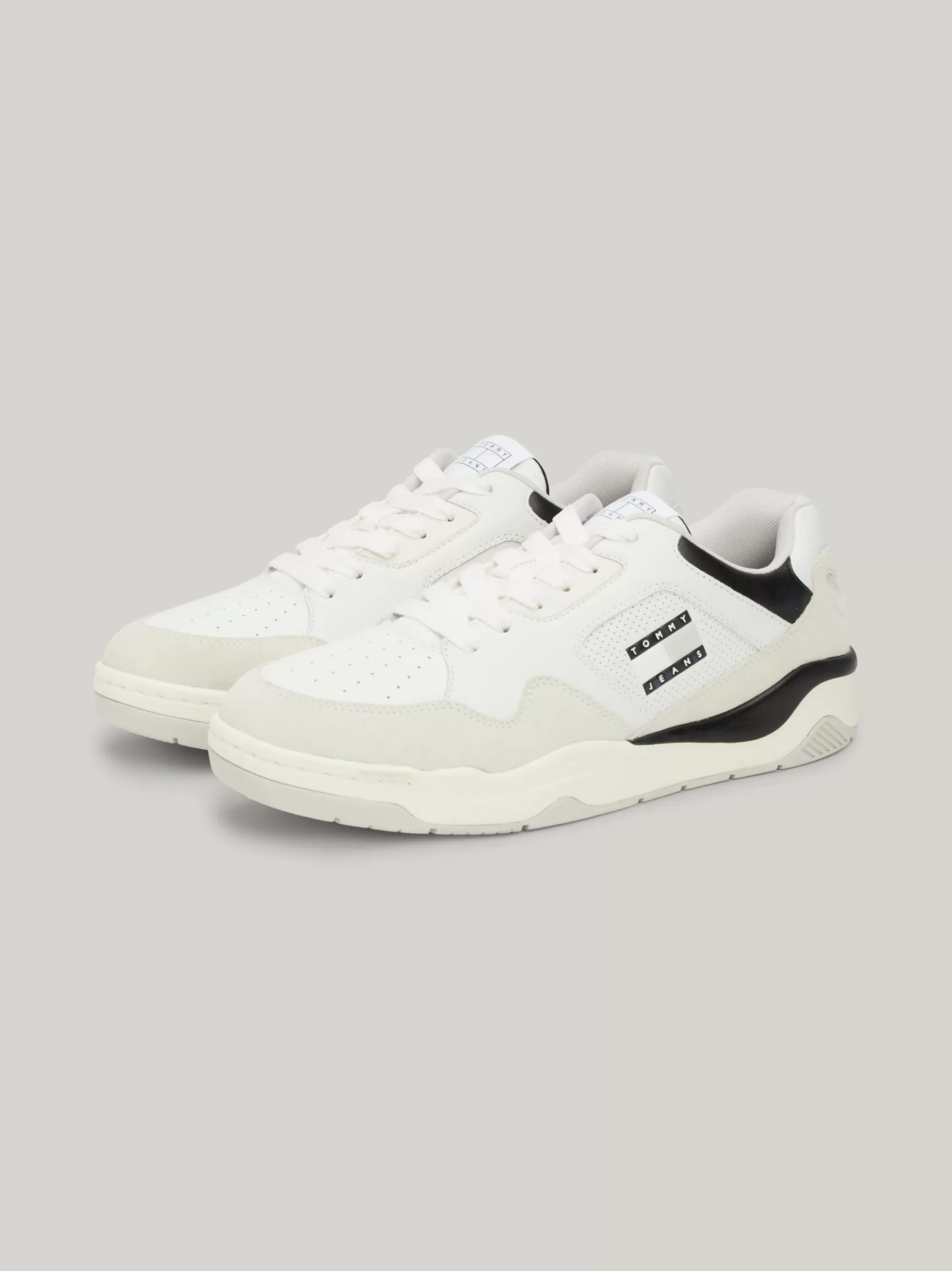 Sneakers*Tommy Hilfiger Leren Sneaker Met Contrasterende Panelen BLACK