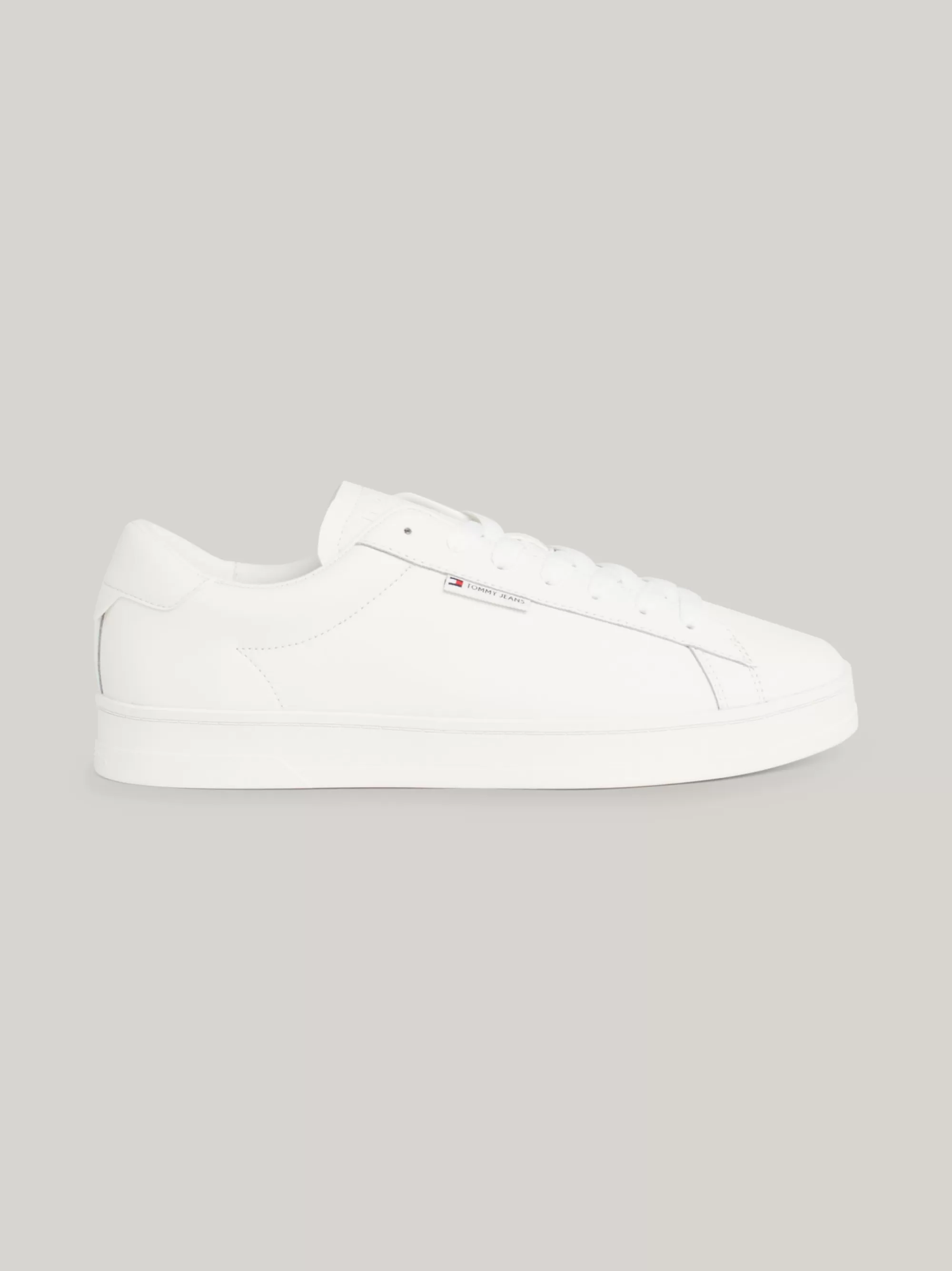 White Trainers | Sneakers*Tommy Hilfiger Leren Sneaker Met Cupsole ECRU