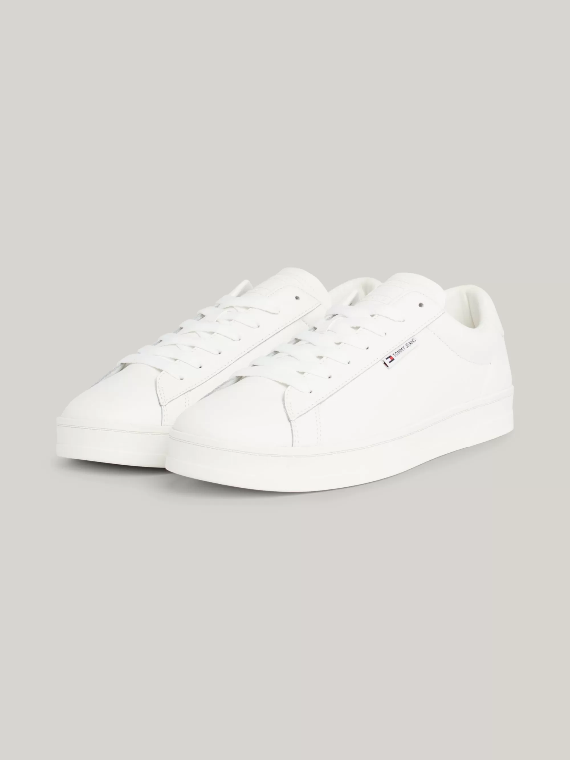 White Trainers | Sneakers*Tommy Hilfiger Leren Sneaker Met Cupsole ECRU
