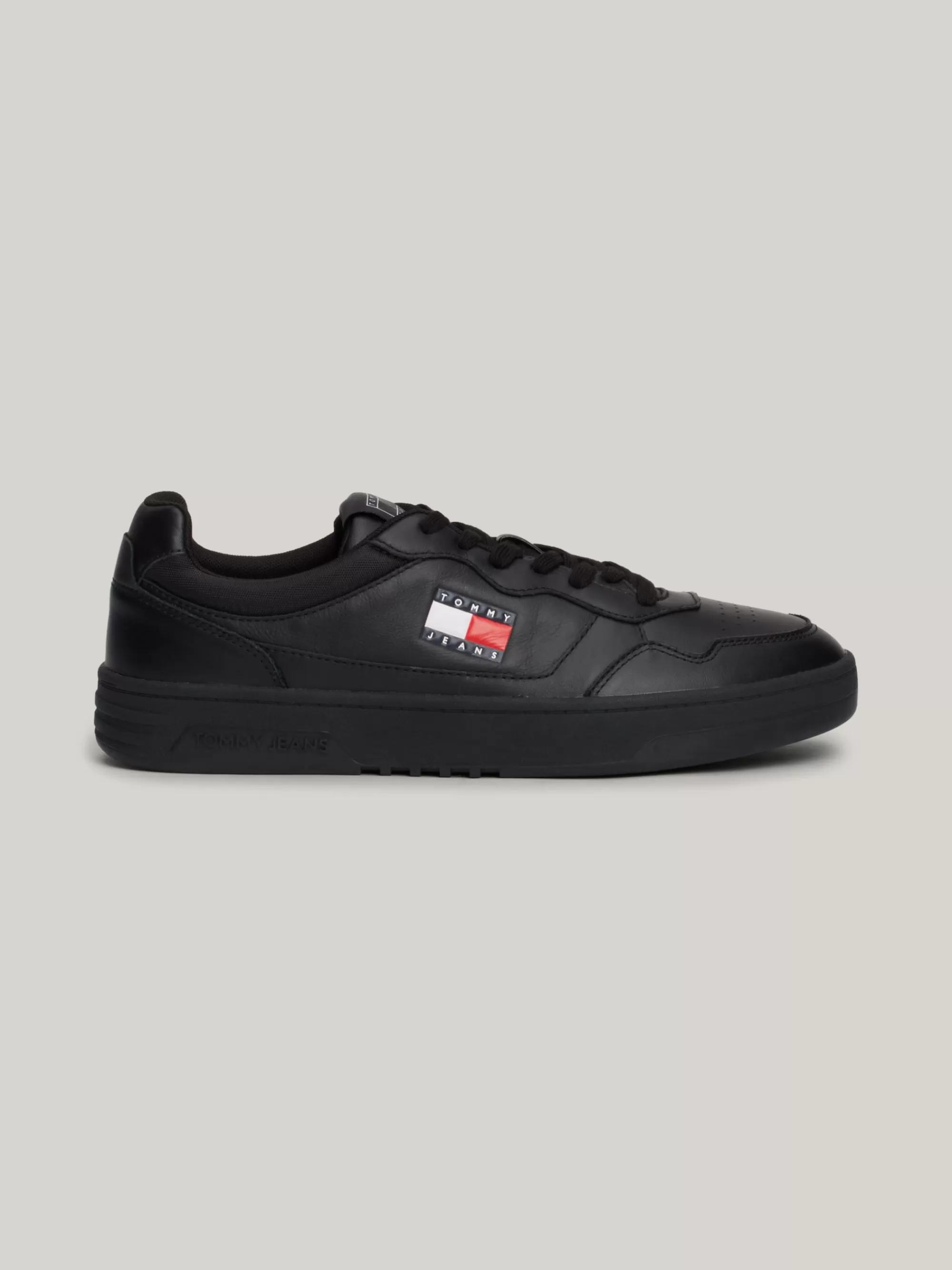Sneakers*Tommy Hilfiger Leren Sneaker Met Cupsole En Logo BLACK