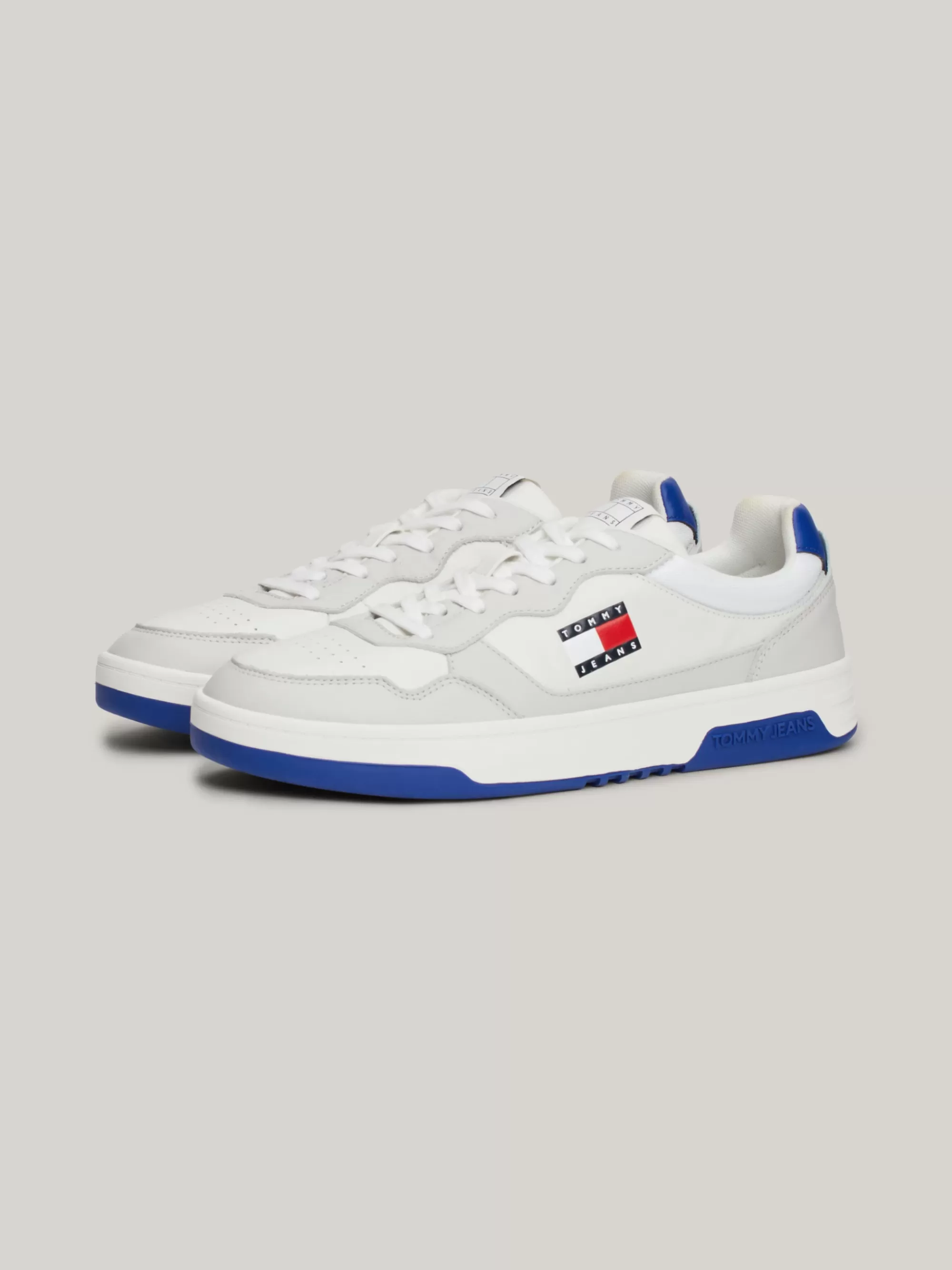 White Trainers | Sneakers*Tommy Hilfiger Leren Sneaker Met Cupsole En Logo STRATUS GREY