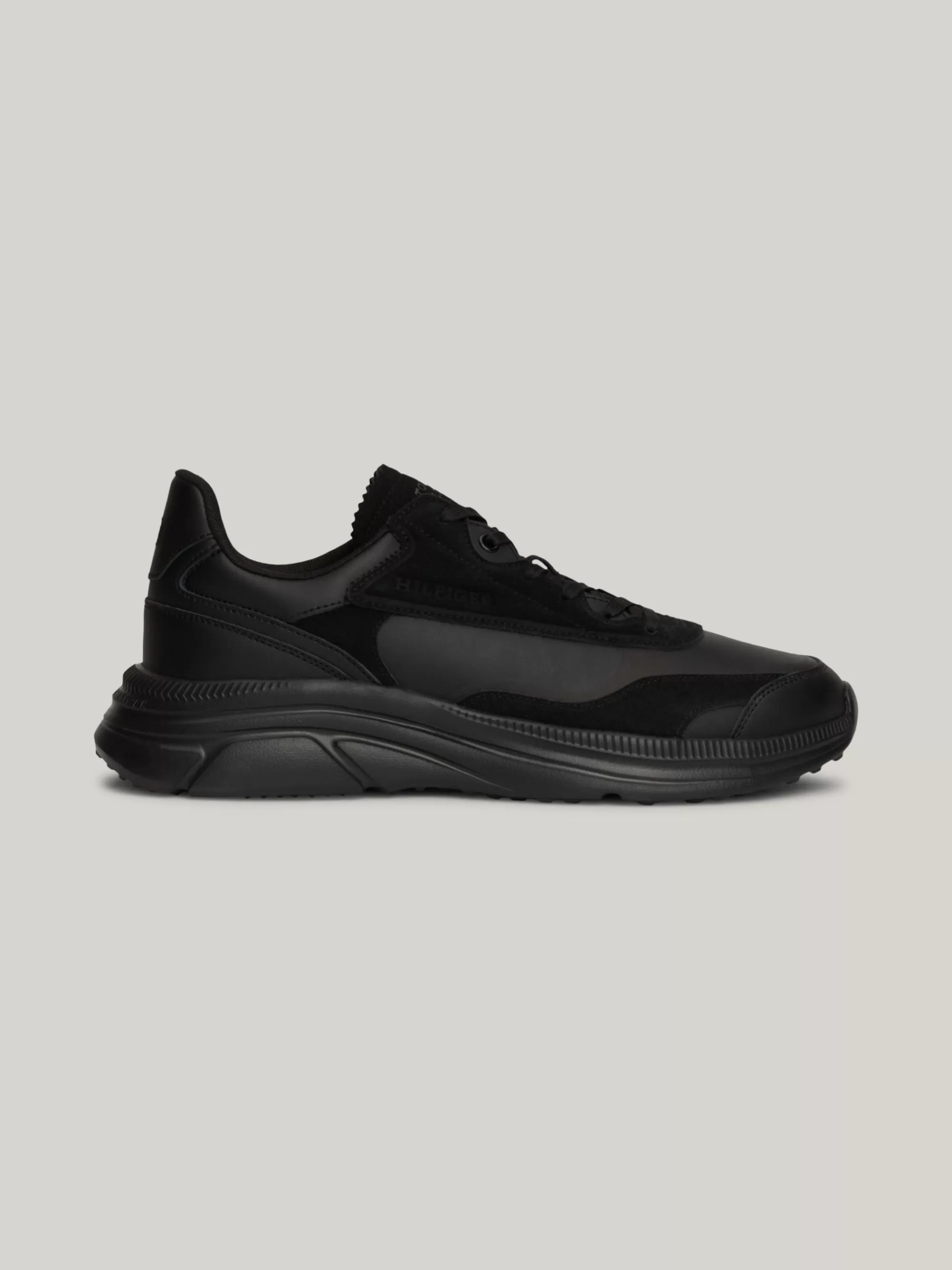 Sneakers*Tommy Hilfiger Leren Sneaker Met Gemengde Textuur BLACK