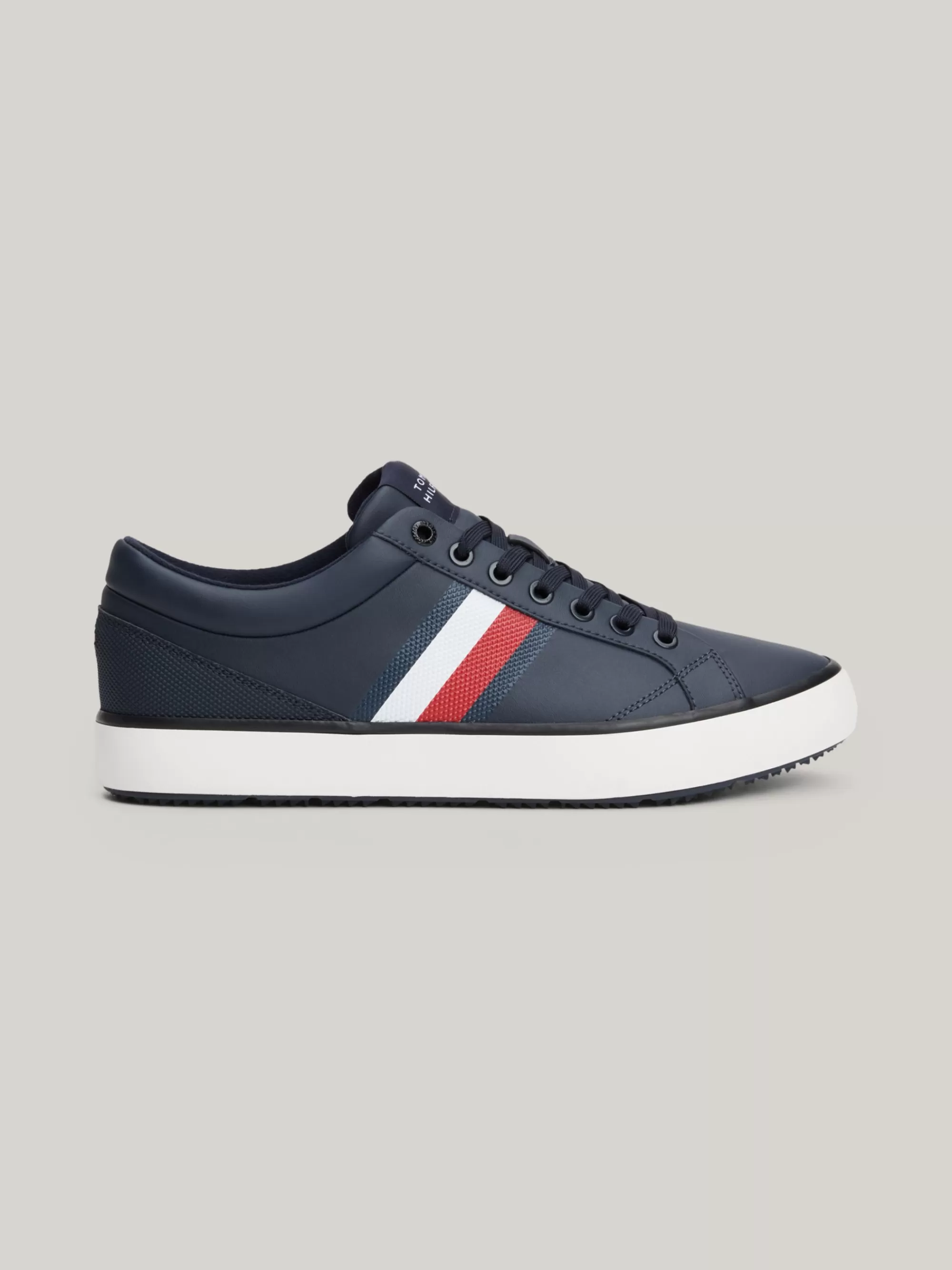 Sneakers*Tommy Hilfiger Leren Sneaker Met Signature-tape En Profiel DESERT SKY