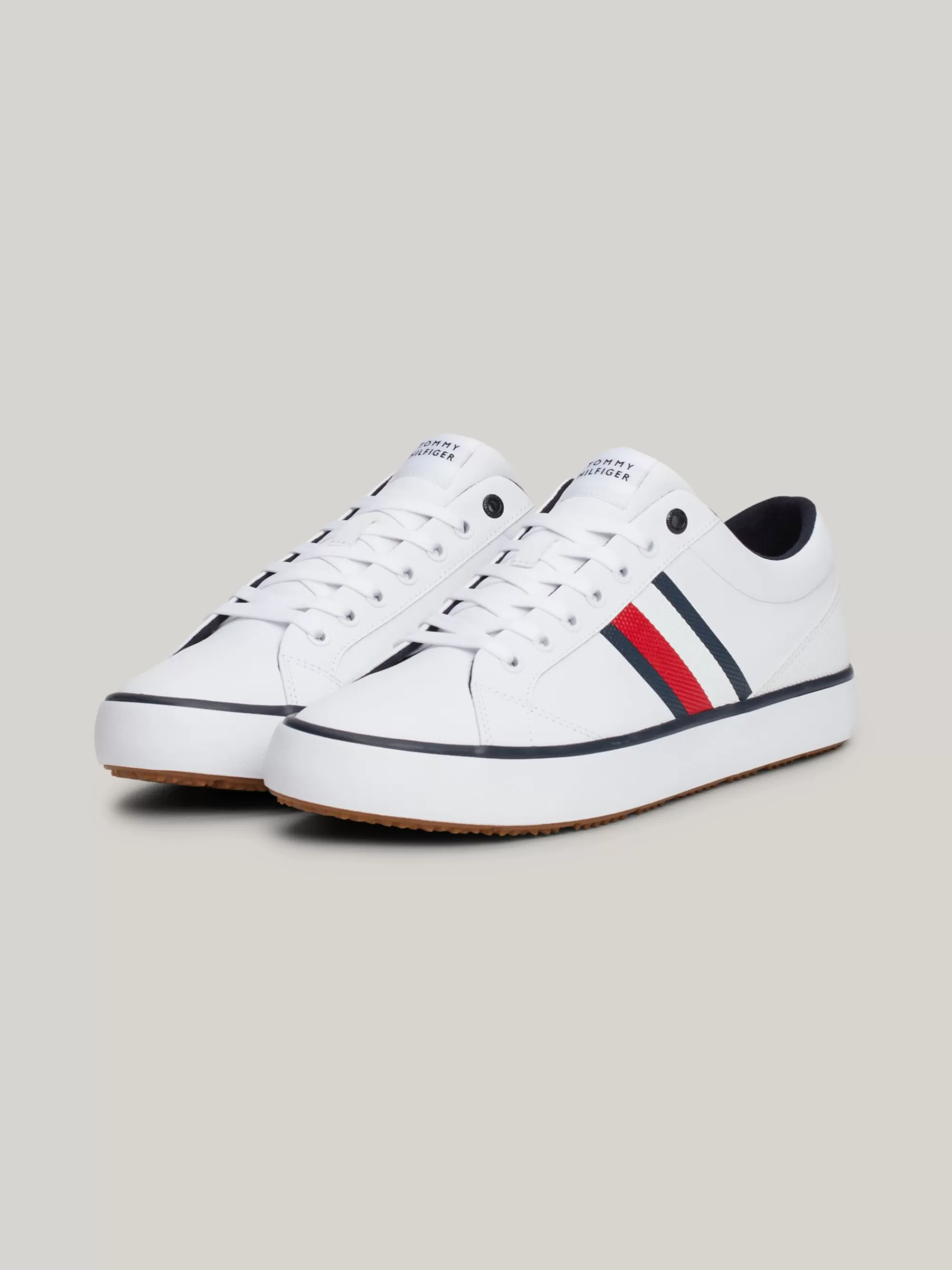 White Trainers | Sneakers*Tommy Hilfiger Leren Sneaker Met Signature-tape En Profiel WHITE