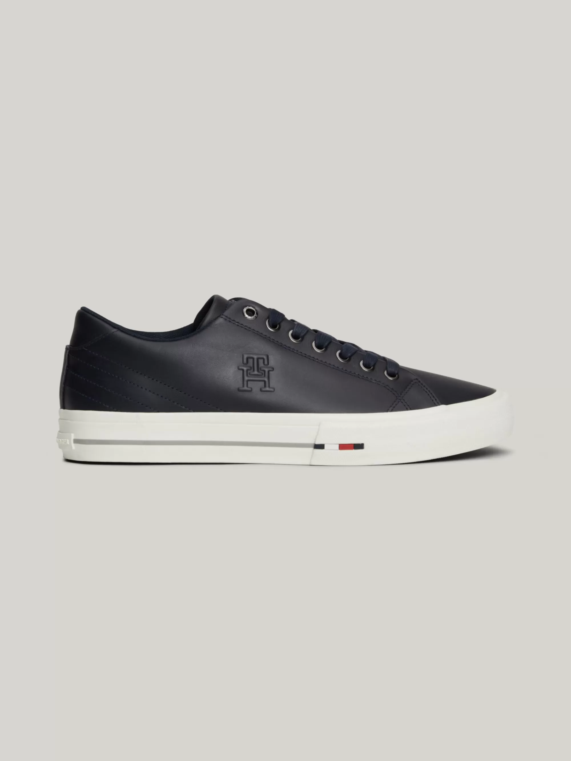 Sneakers*Tommy Hilfiger Leren Sneaker Met TH-monogram DESERT SKY